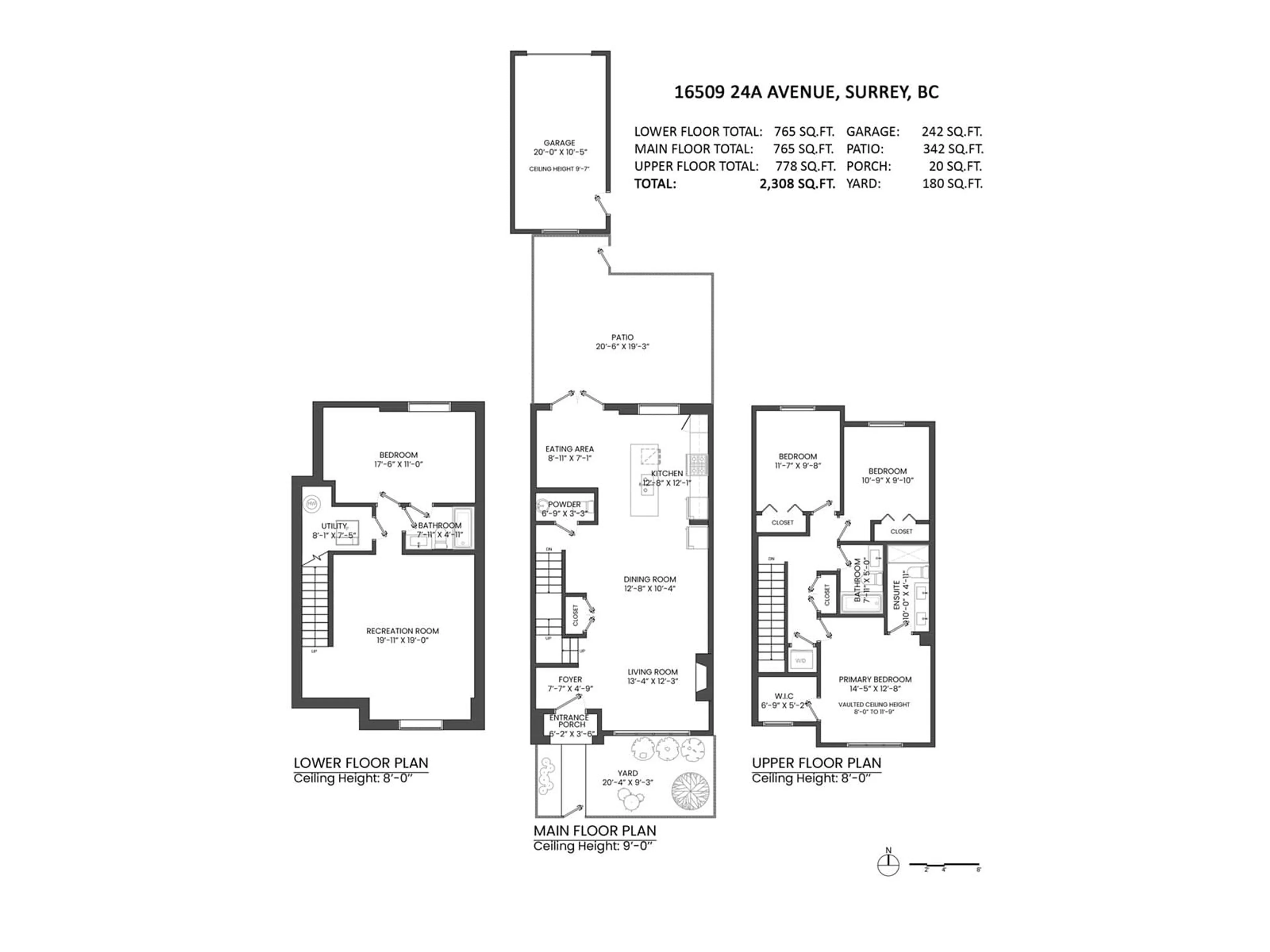 Floor plan for 16509 24A, Surrey British Columbia V3Z0M8