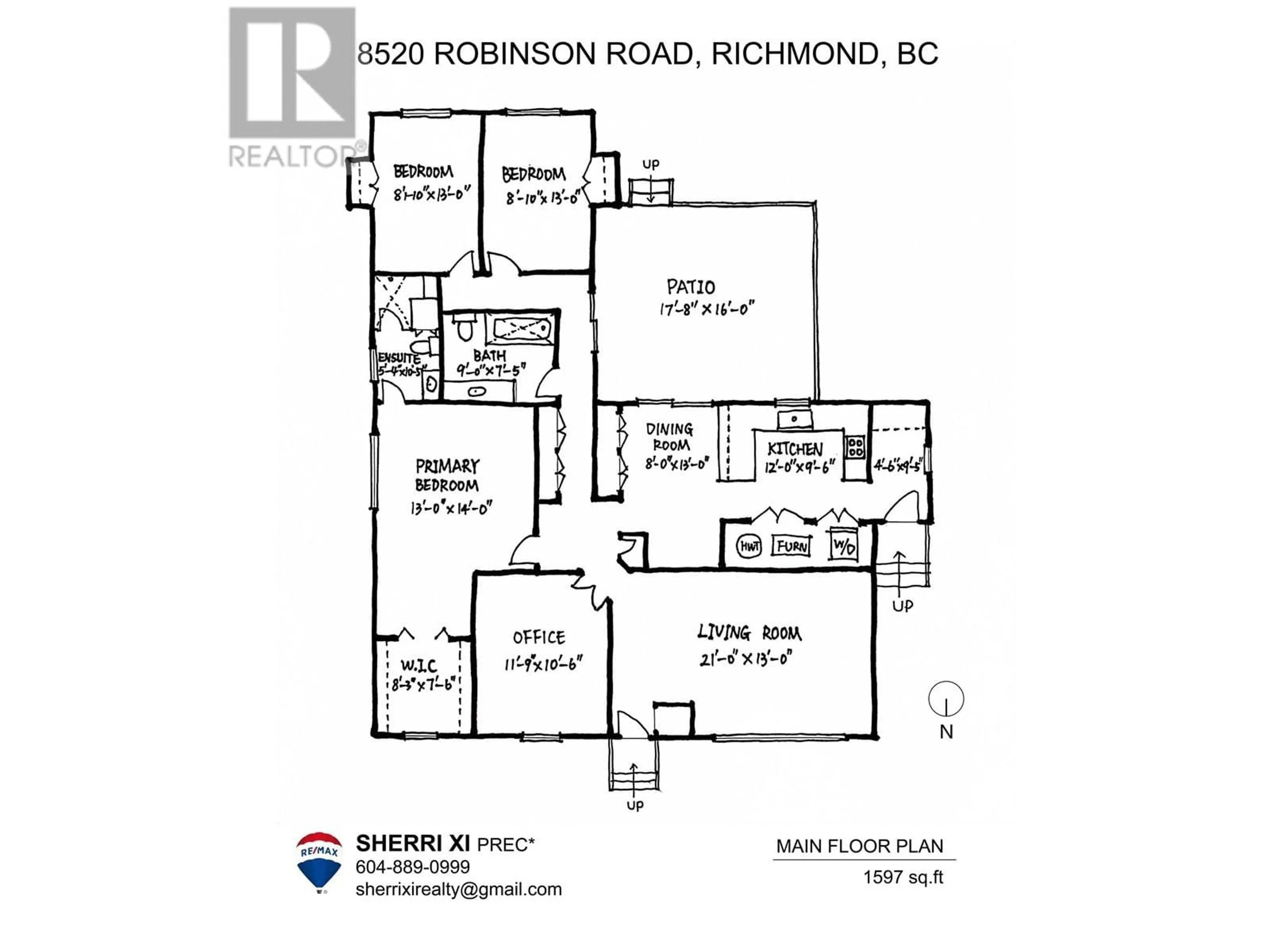 Floor plan for 8520 ROBINSON ROAD, Richmond British Columbia V6Y1B5