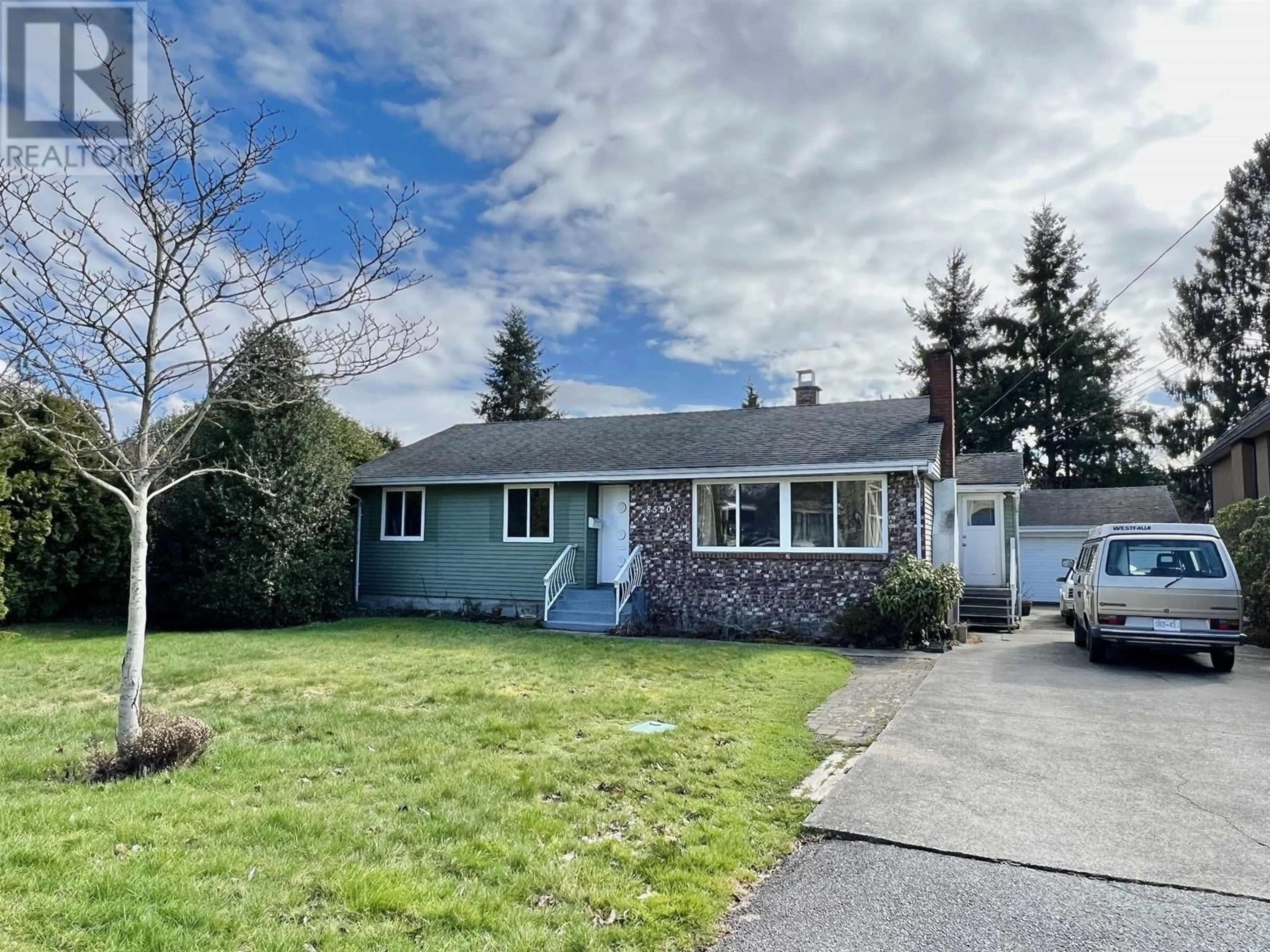 Home with vinyl exterior material, street for 8520 ROBINSON ROAD, Richmond British Columbia V6Y1B5