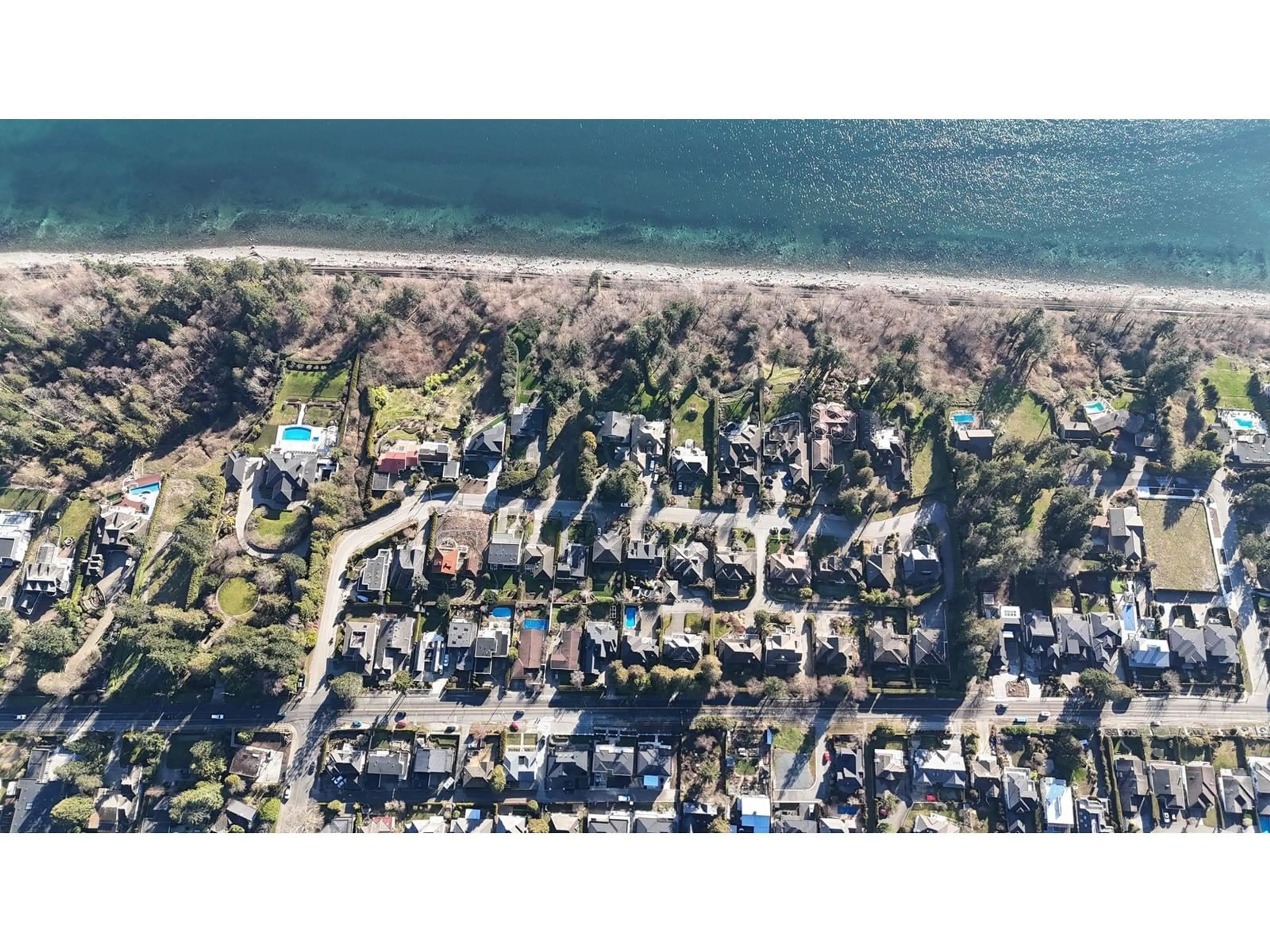 A pic from outside/outdoor area/front of a property/back of a property/a pic from drone, water/lake/river/ocean view for 13511 MARINE, Surrey British Columbia V4A1G1