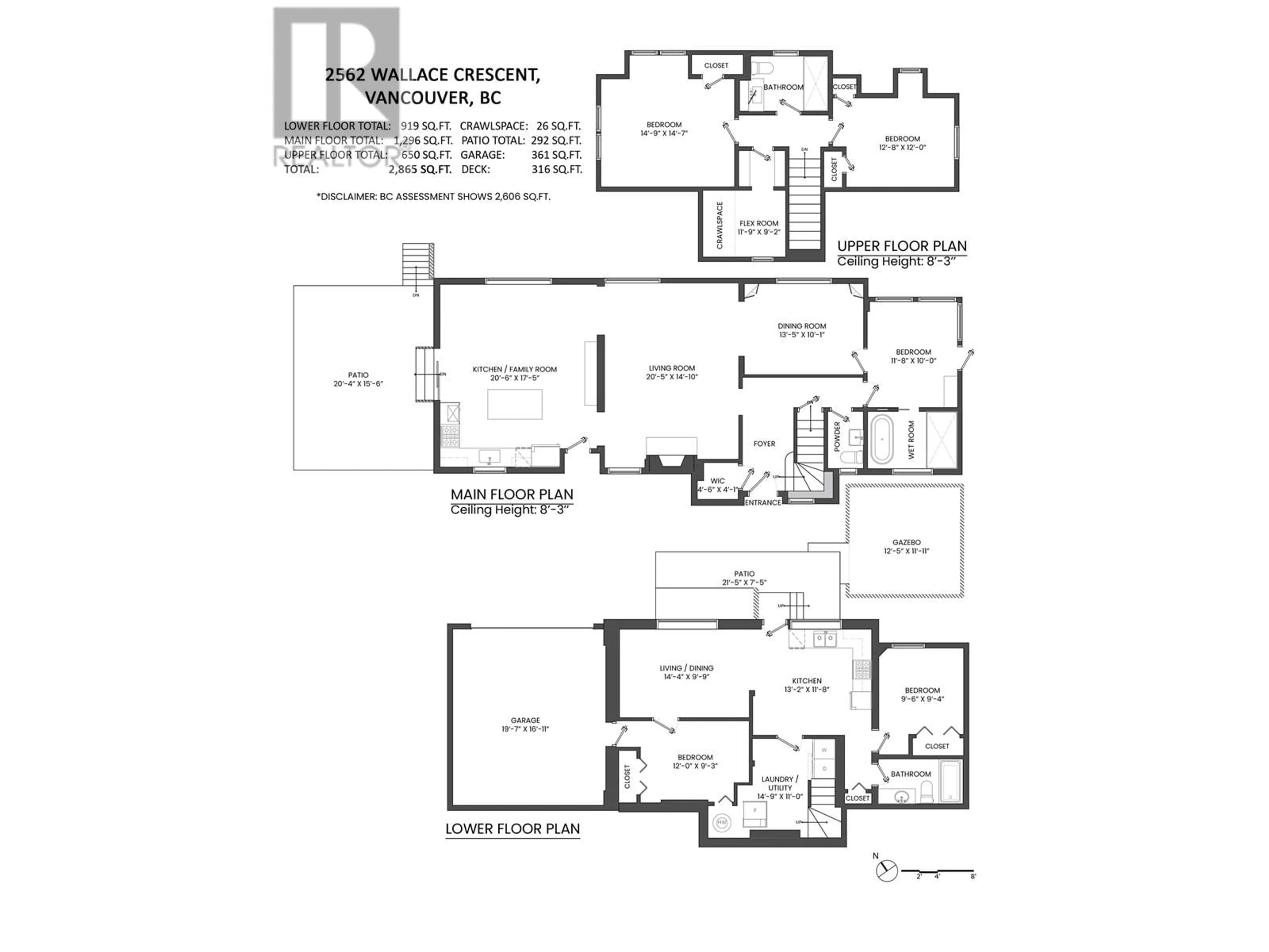 Floor plan for 2562 WALLACE CRESCENT, Vancouver British Columbia V6R3V4