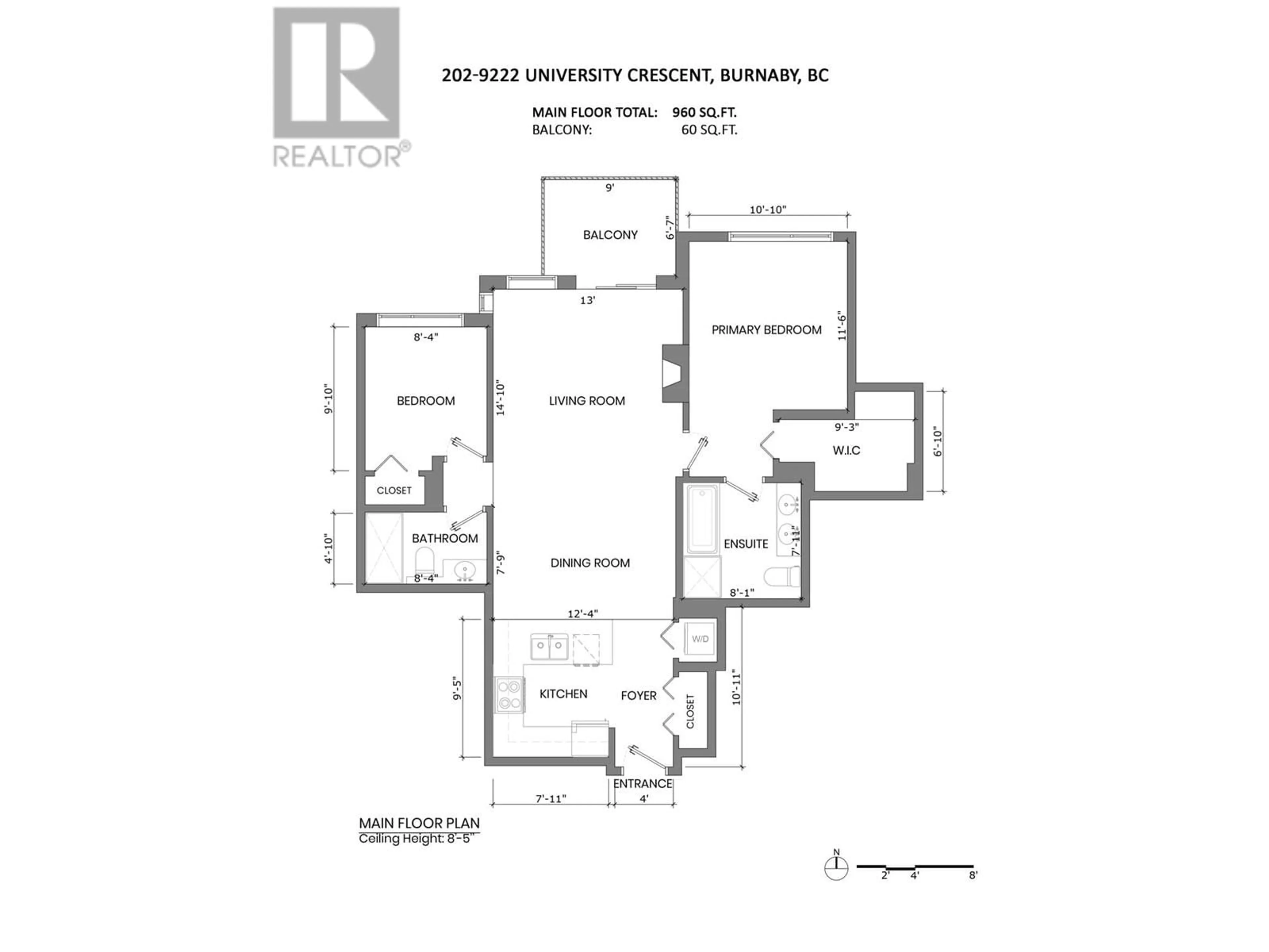 Floor plan for 202 - 9222 UNIVERSITY CRESCENT, Burnaby British Columbia V5A0A6