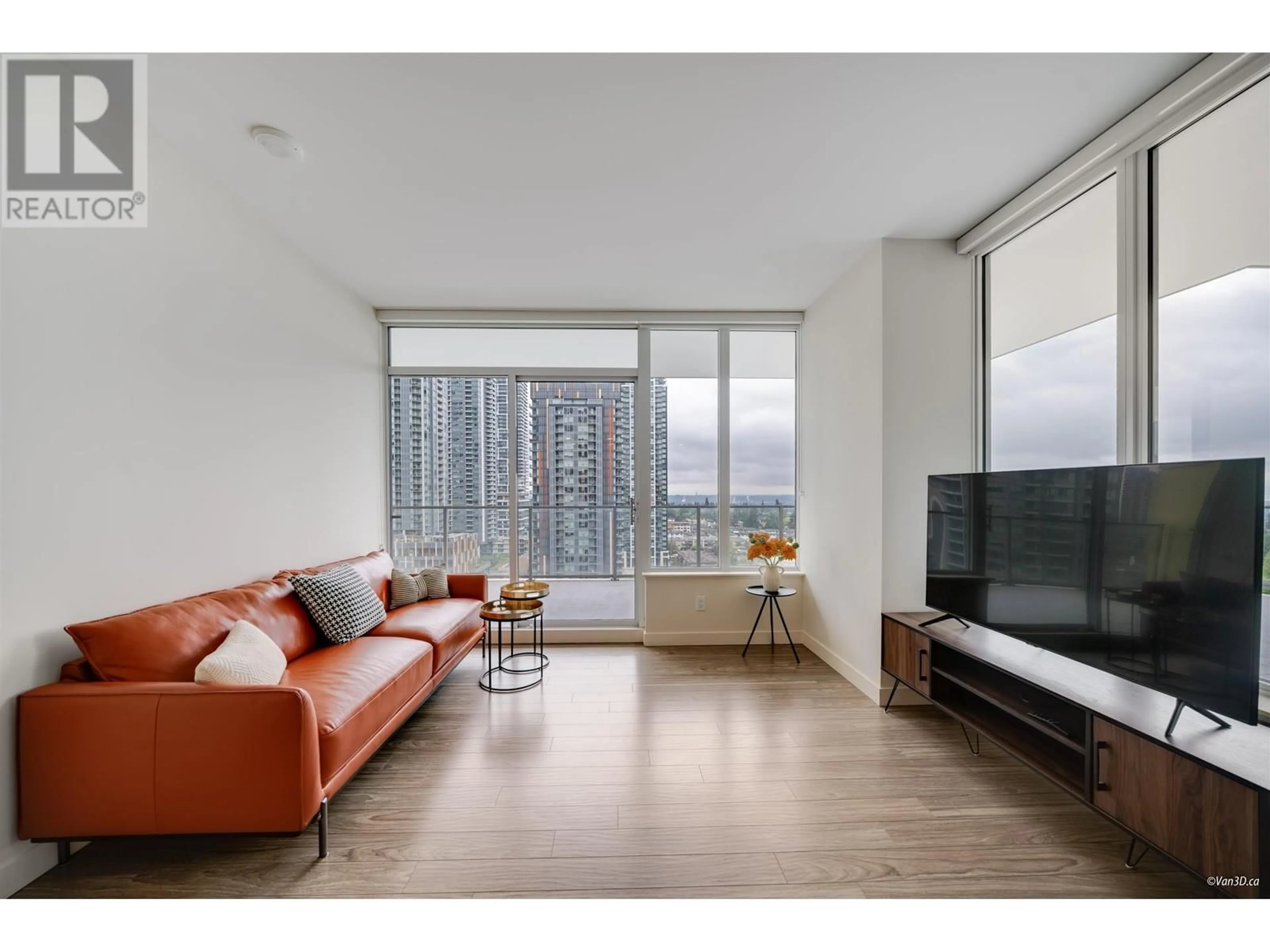 Living room with furniture, wood/laminate floor for 1405 - 6288 CASSIE AVENUE, Burnaby British Columbia V5H0H7