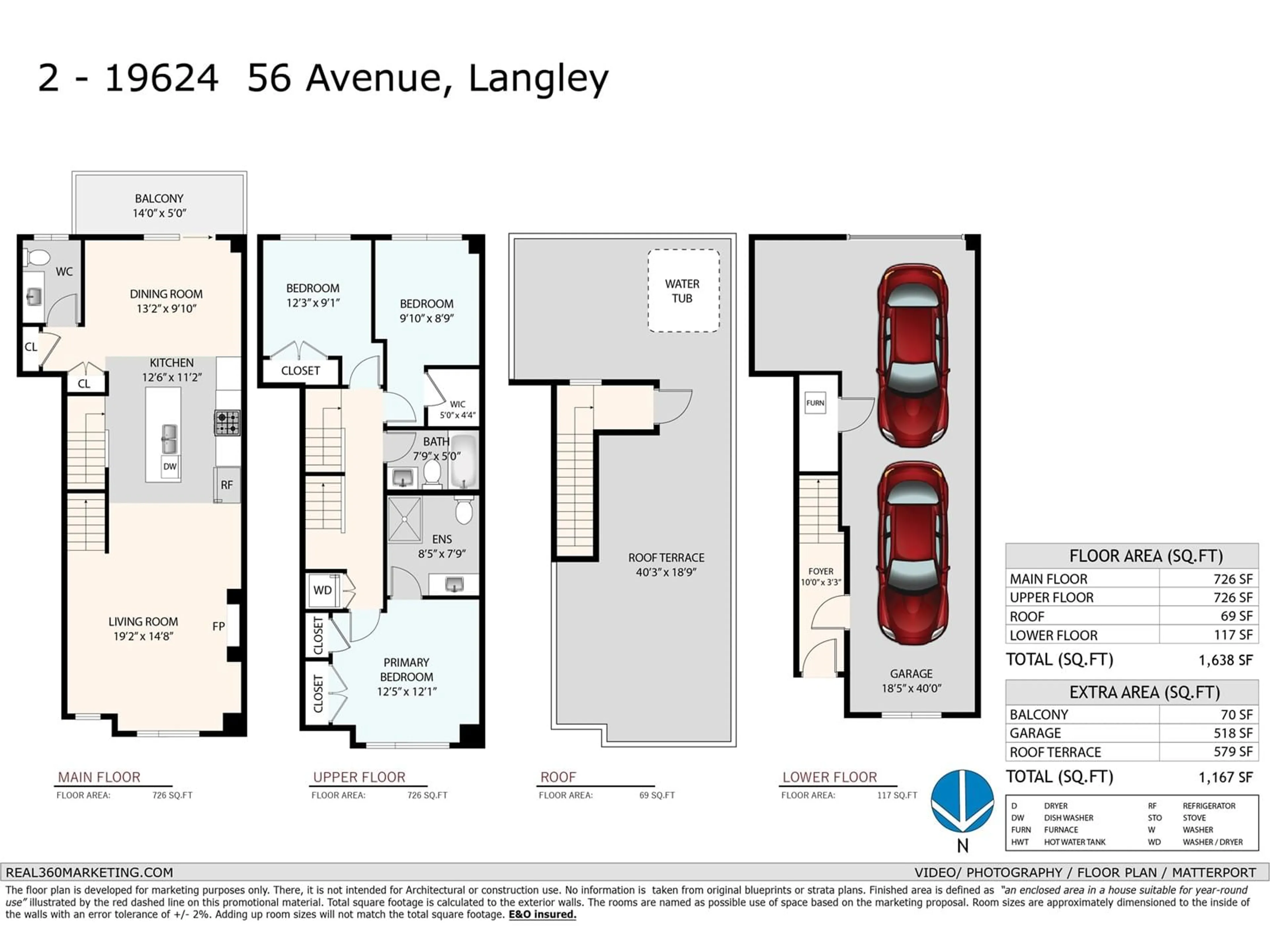 Floor plan for 2 - 19624 56, Langley British Columbia V3A0M5
