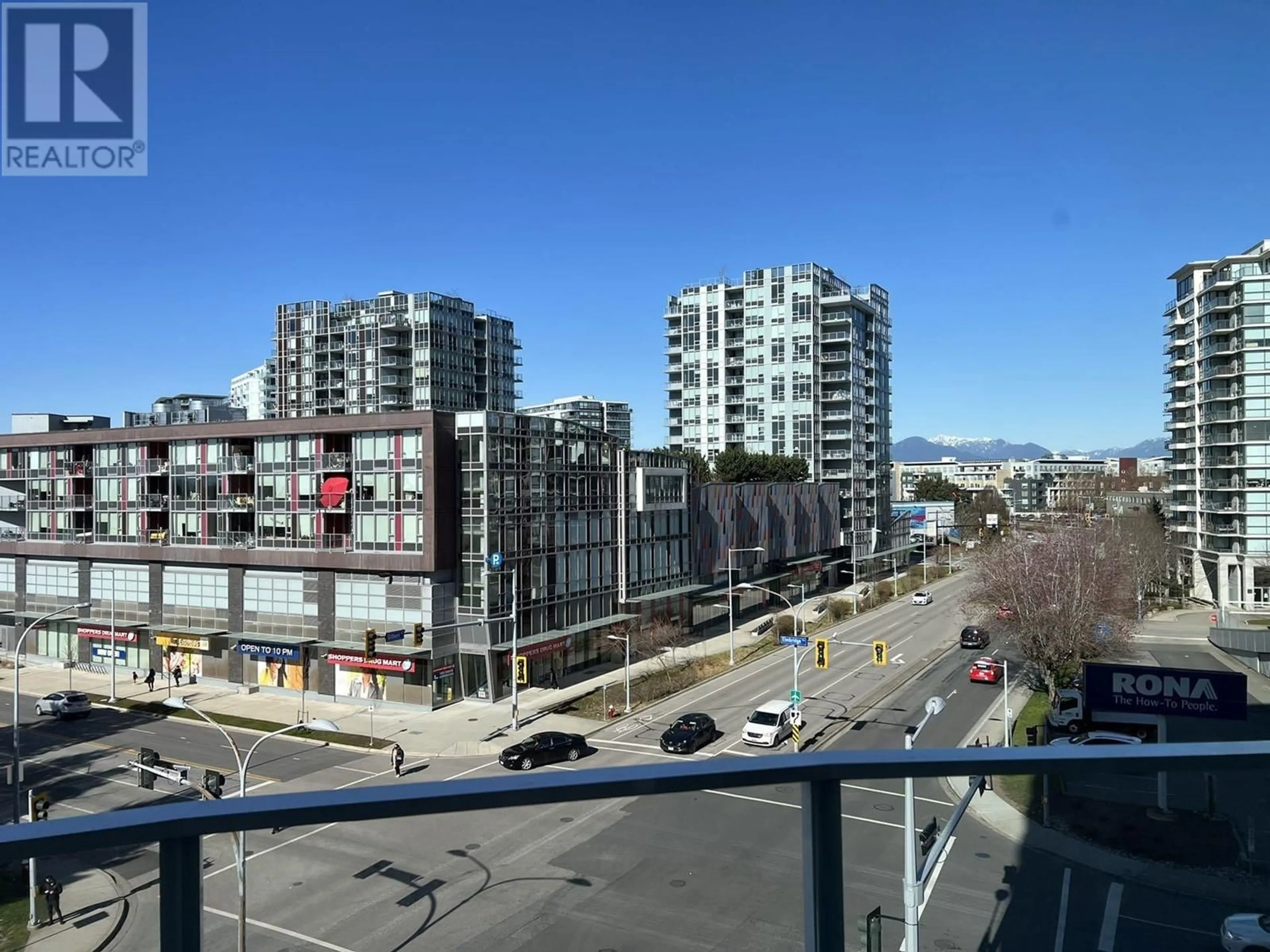 Balcony in the apartment, city buildings view from balcony for 606 - 5766 GILBERT ROAD, Richmond British Columbia V7C0G2