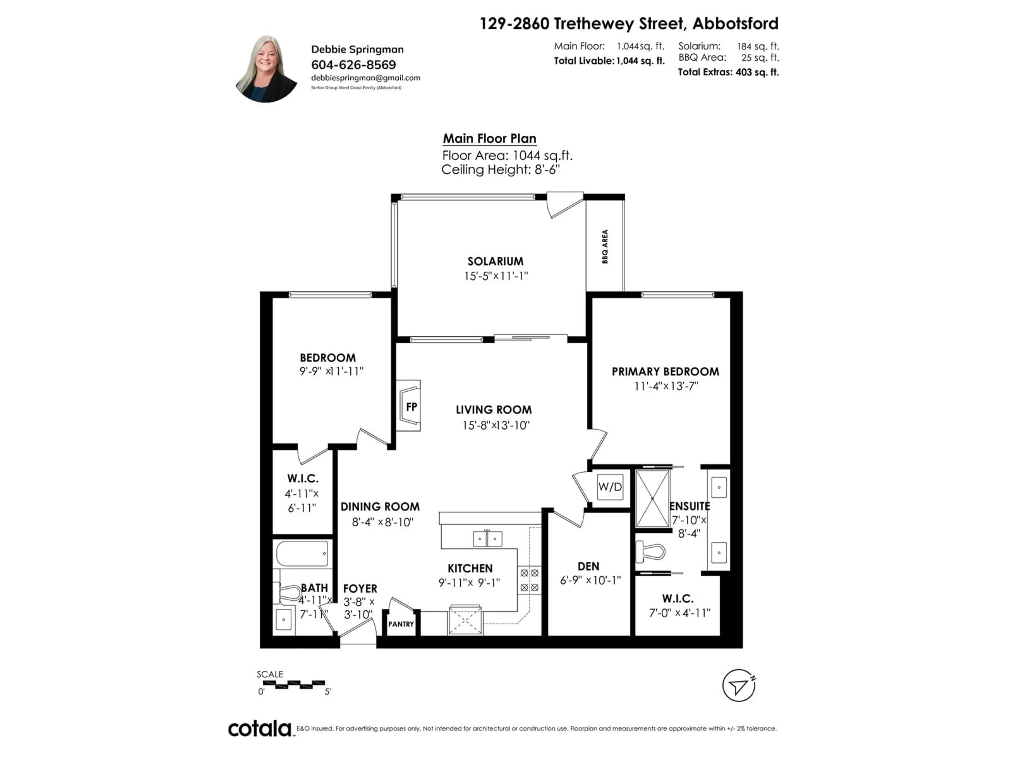 Floor plan for 129 - 2860 TRETHEWEY, Abbotsford British Columbia V2T0G5