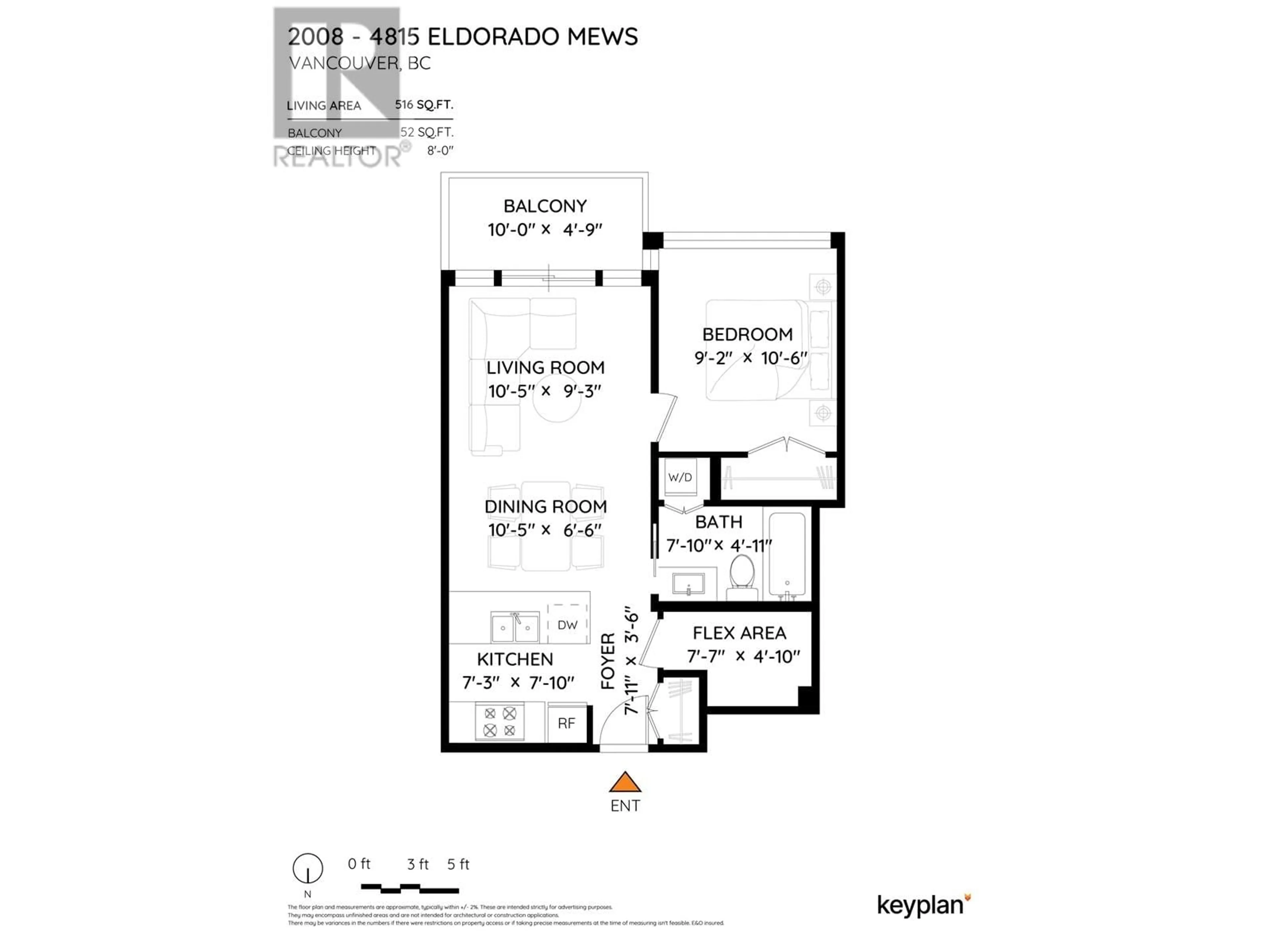 Floor plan for 2008 - 4815 ELDORADO MEWS, Vancouver British Columbia V5R0B2