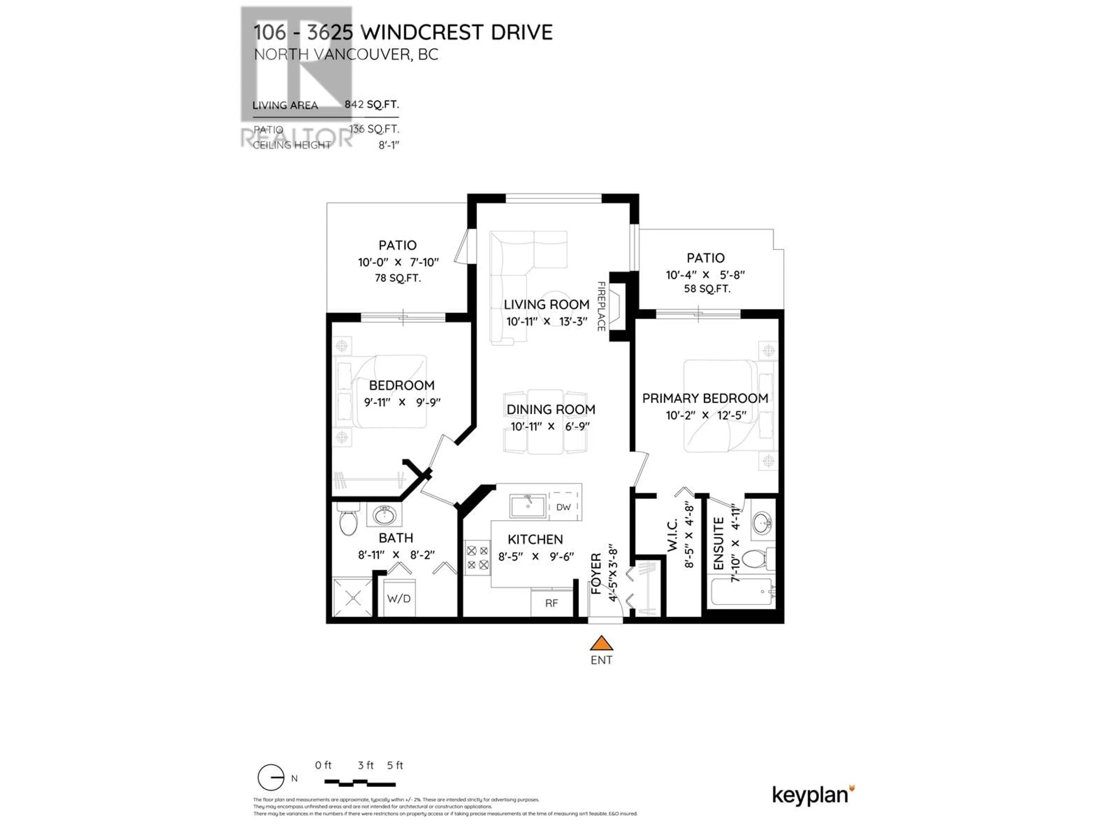 Floor plan for 106 - 3625 WINDCREST DRIVE, North Vancouver British Columbia V7G2S6