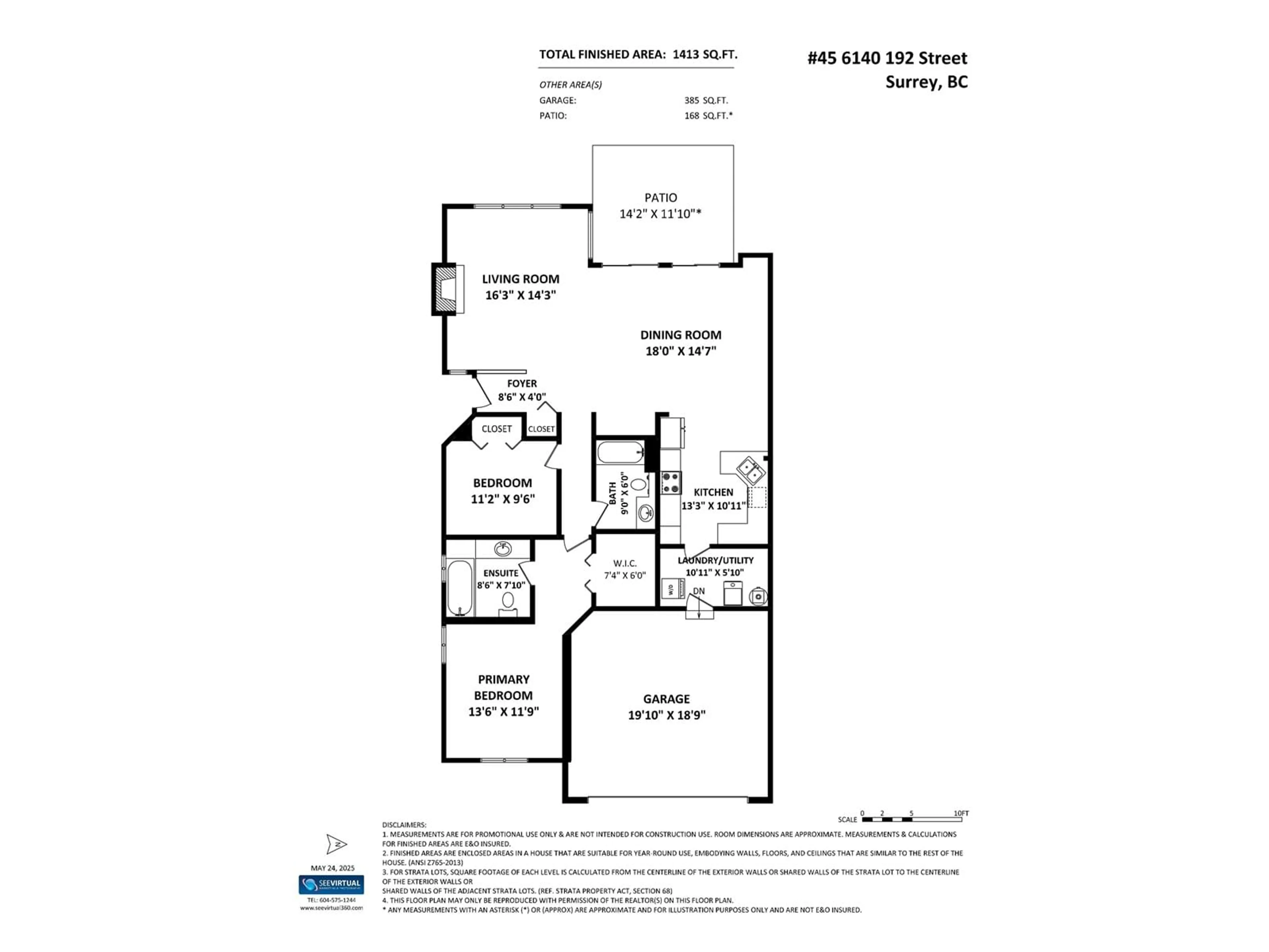 Floor plan for 45 - 6140 192, Surrey British Columbia V3S7V7