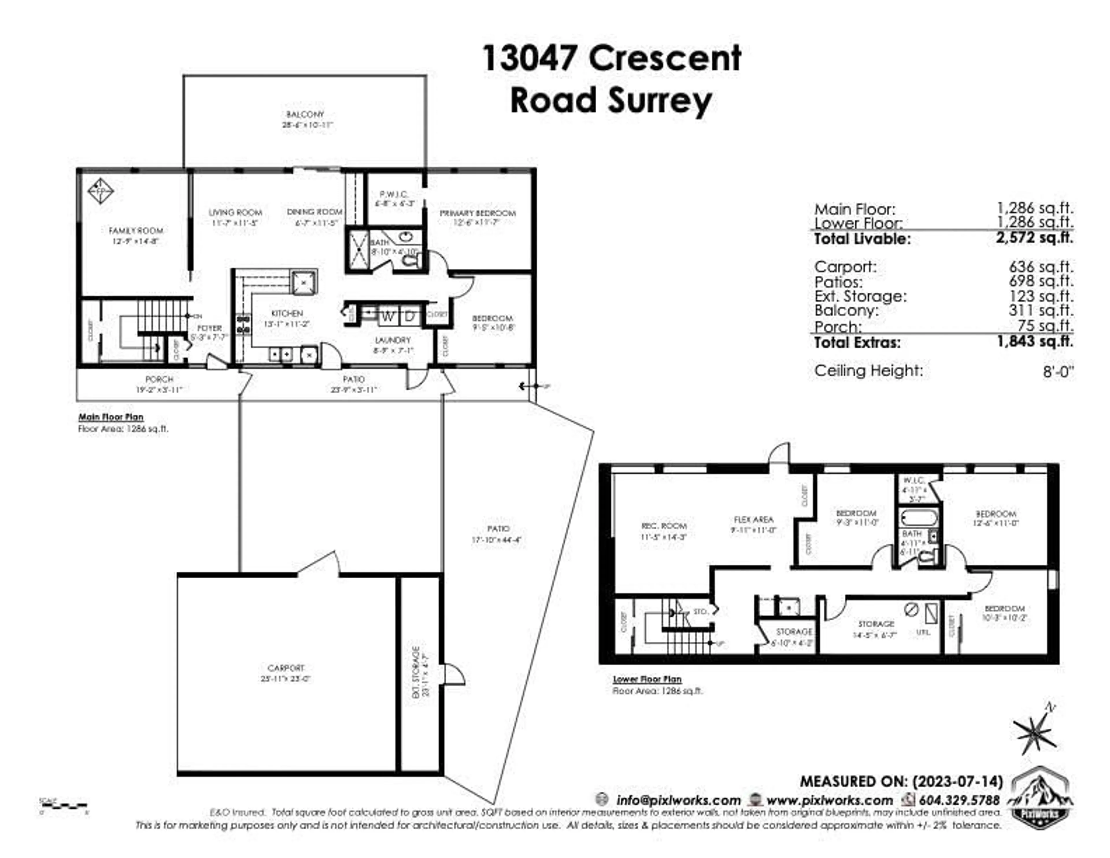 Floor plan for 13047 CRESCENT, Surrey British Columbia V4P1J6