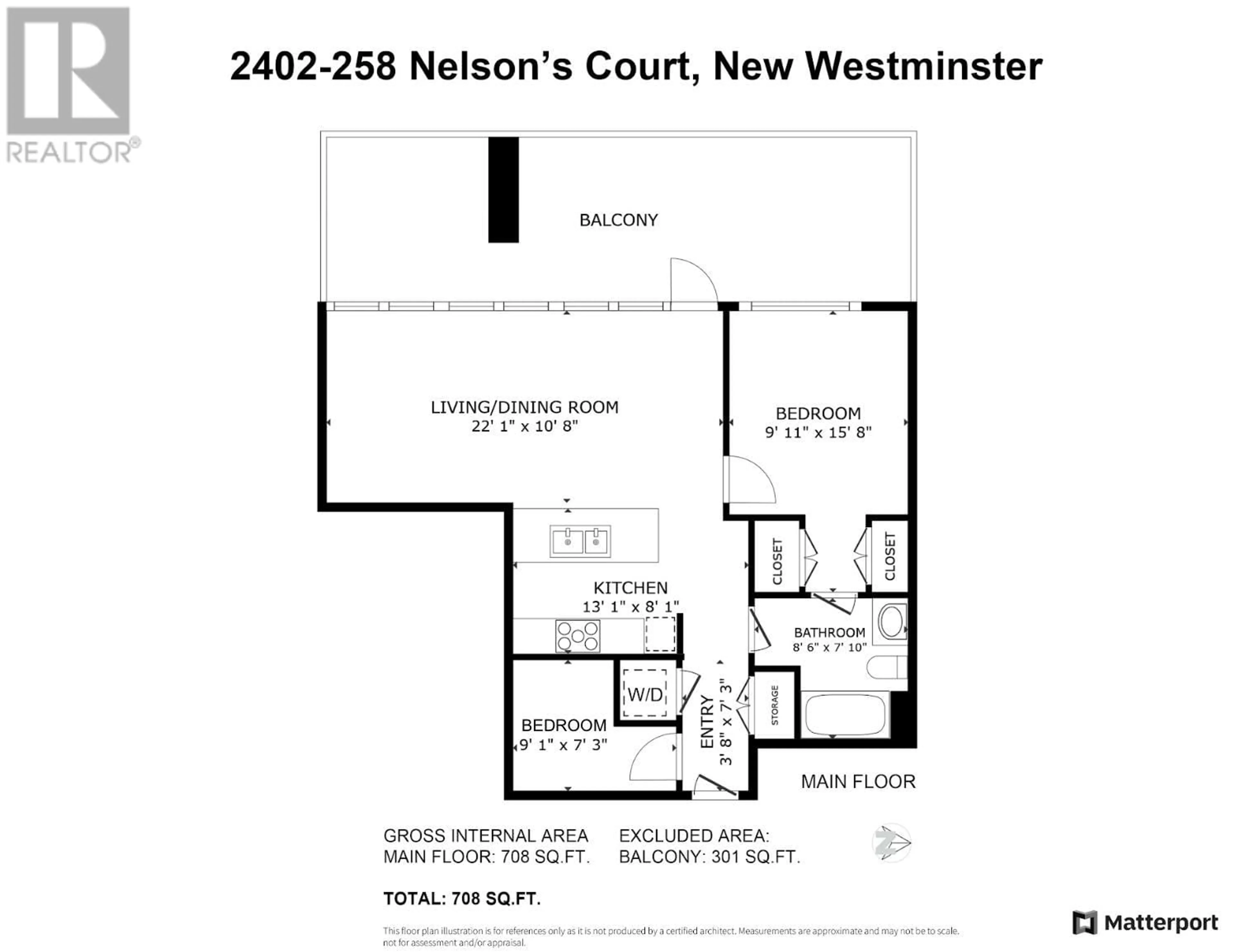 Floor plan for 2402 - 258 NELSON'S COURT, New Westminster British Columbia V3L0J9