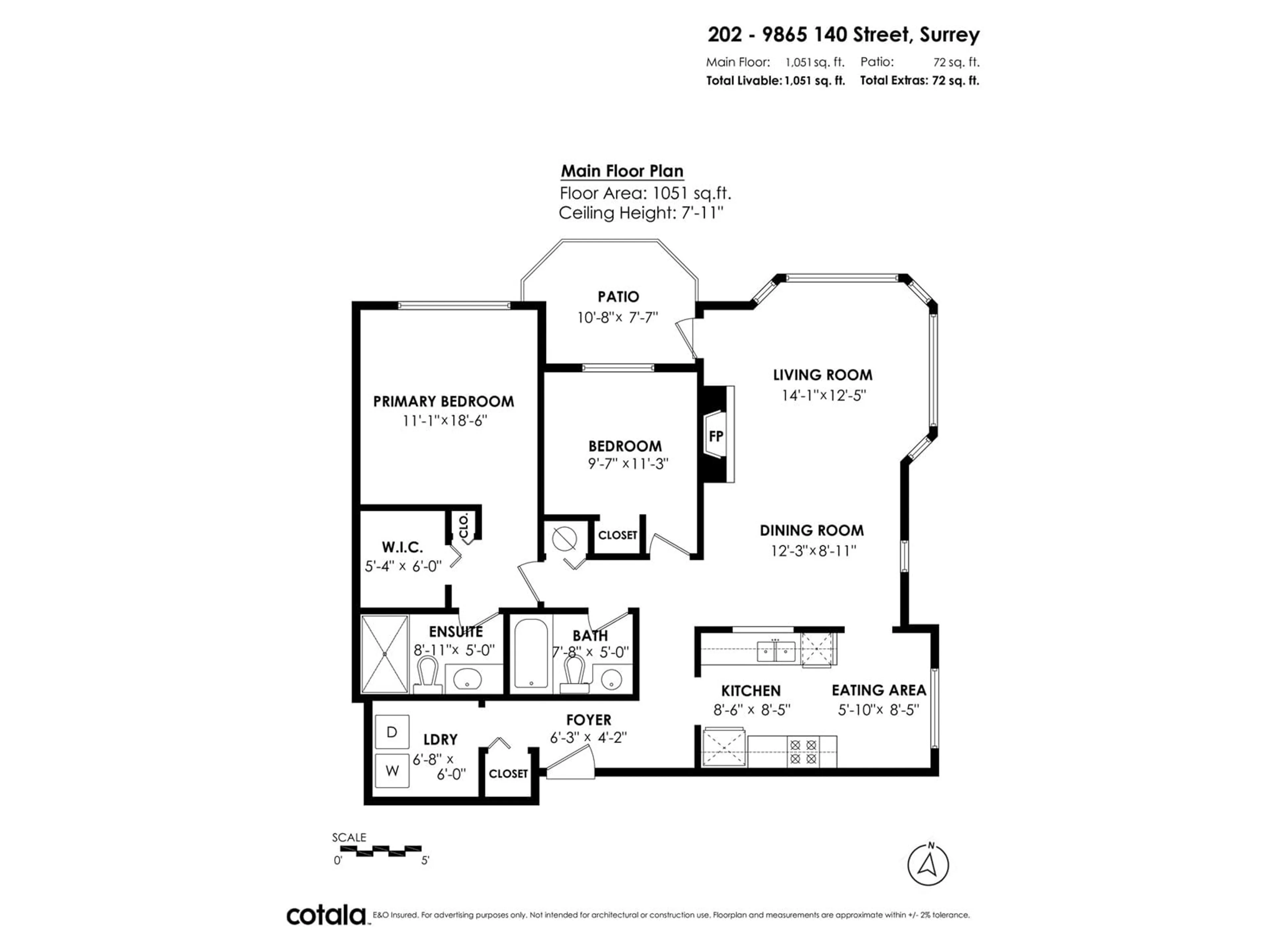 Floor plan for 202 - 9865 140, Surrey British Columbia V3T4M4