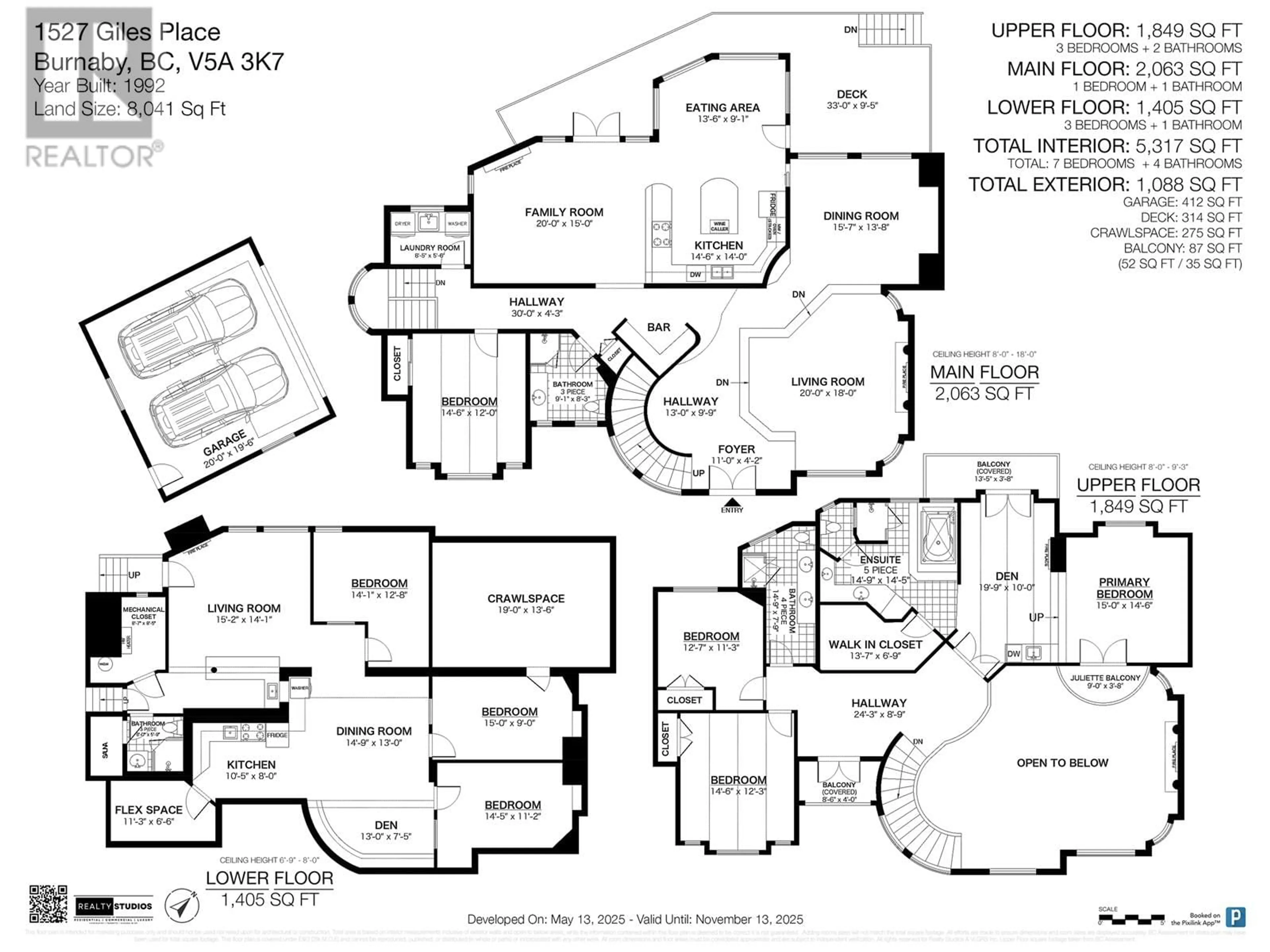 Floor plan for 1527 GILES PLACE, Burnaby British Columbia V5A3K7