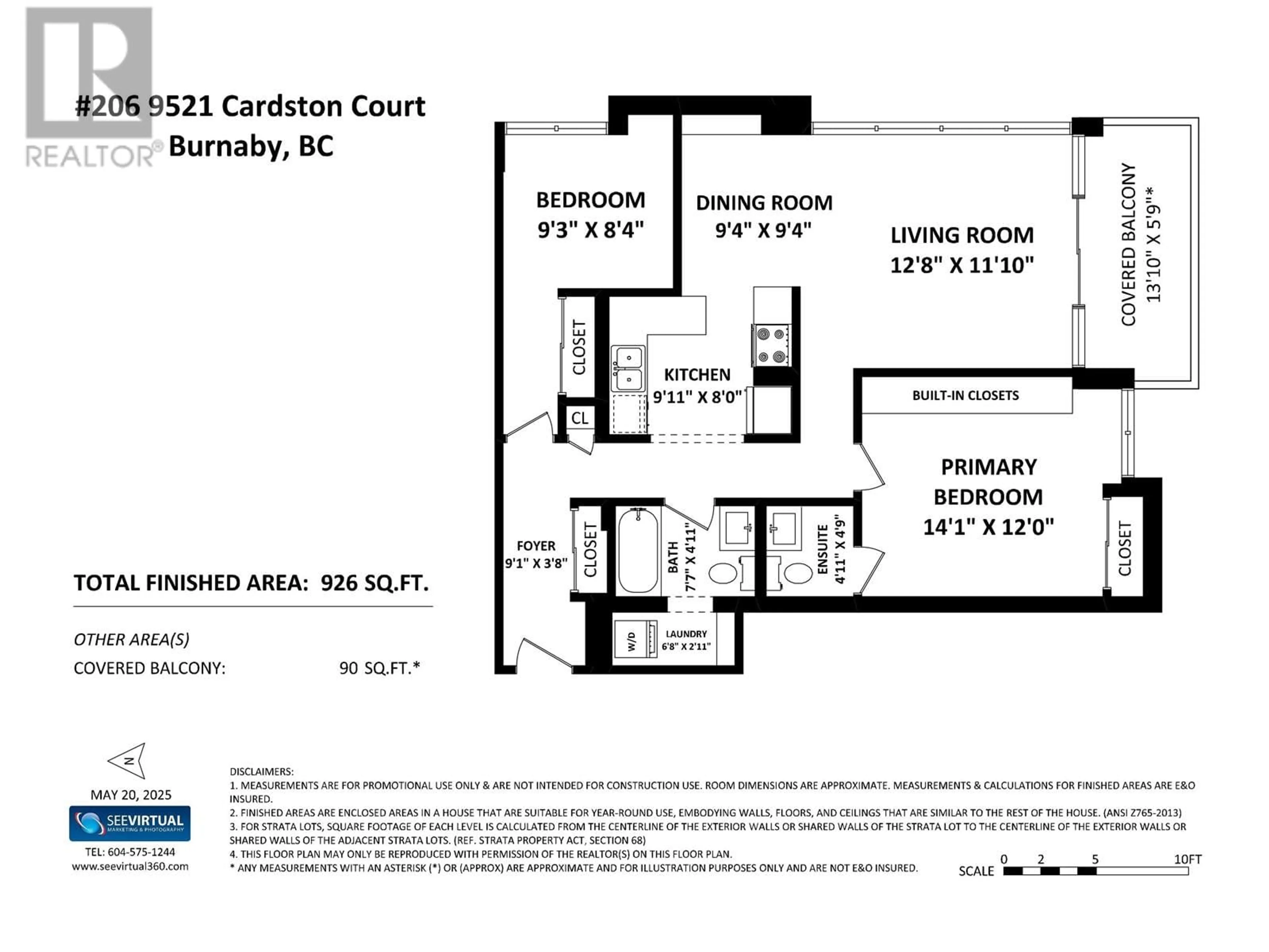Floor plan for 206 - 9521 CARDSTON COURT, Burnaby British Columbia V3N4R8