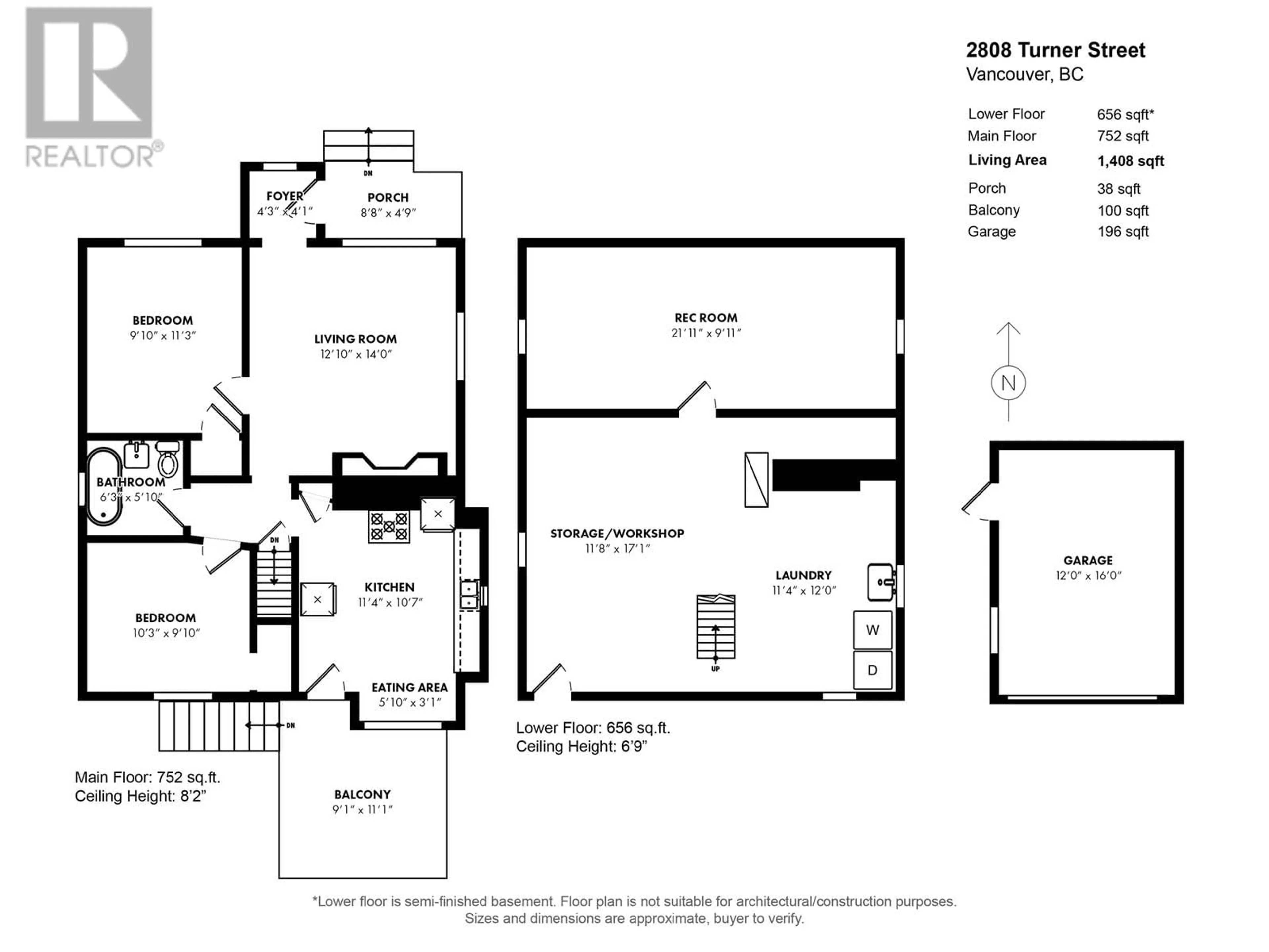 Floor plan for 2808 TURNER STREET, Vancouver British Columbia V5K2G5