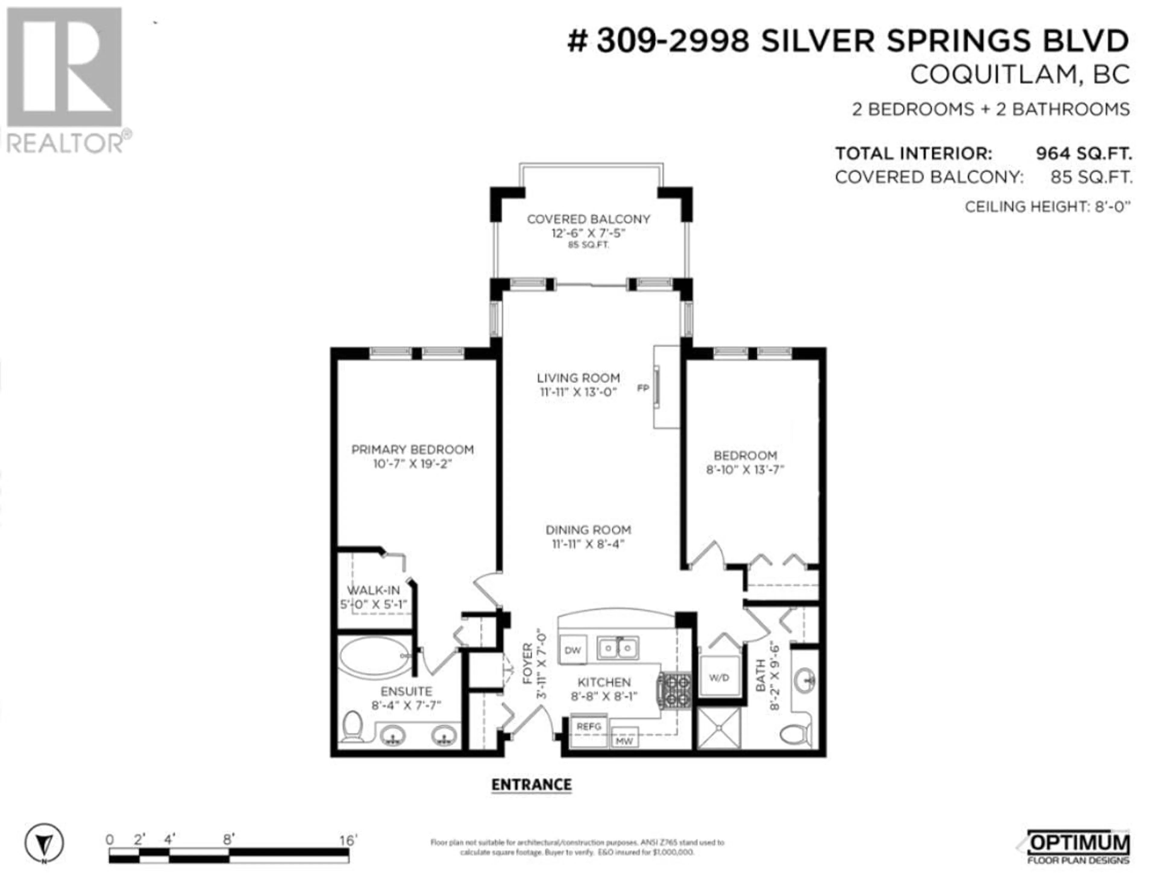 Floor plan for 309 - 2998 SILVER SPRINGS BOULEVARD, Coquitlam British Columbia V3E3R7