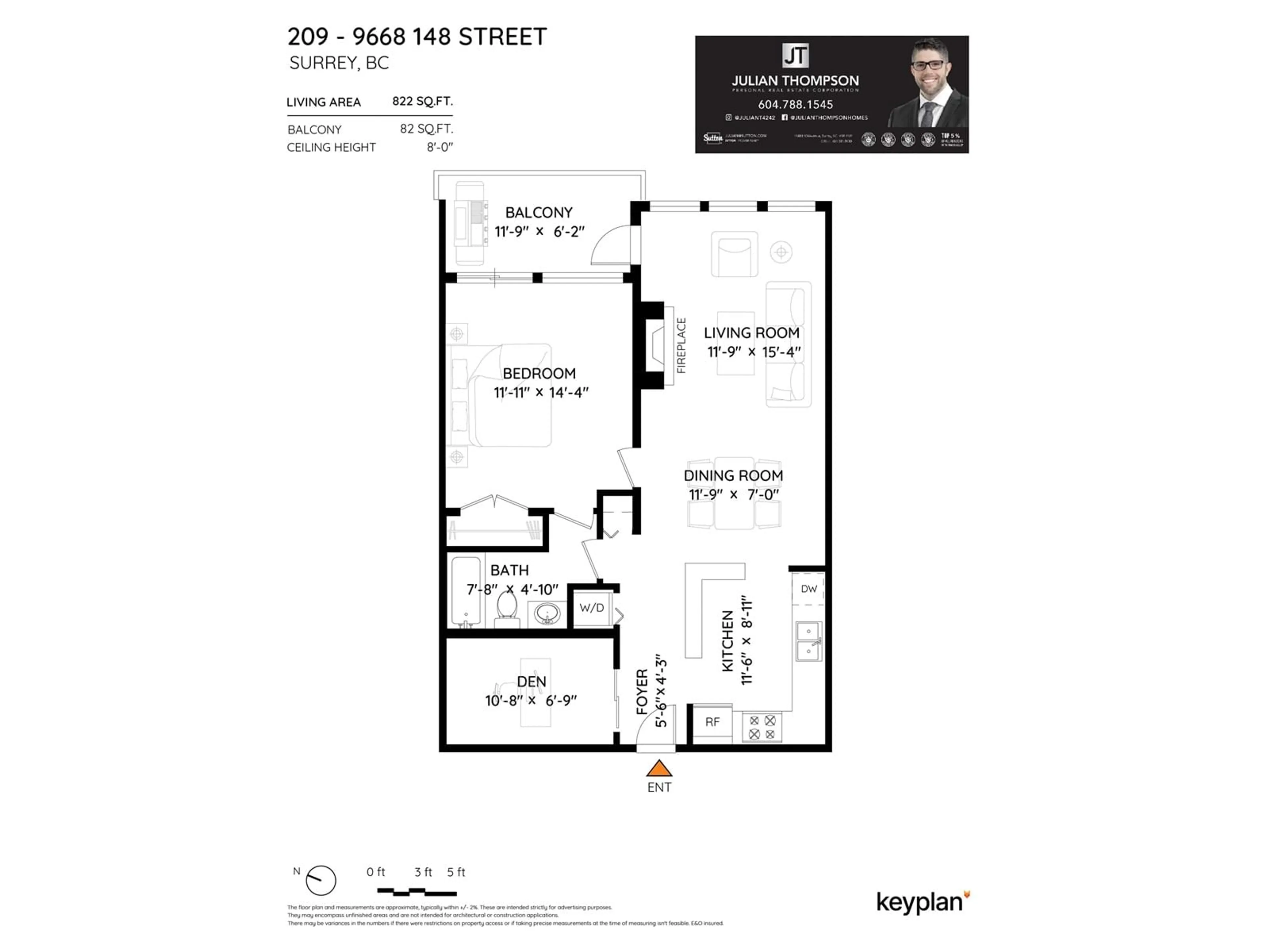 Floor plan for 209 - 9668 148, Surrey British Columbia V3R0W2