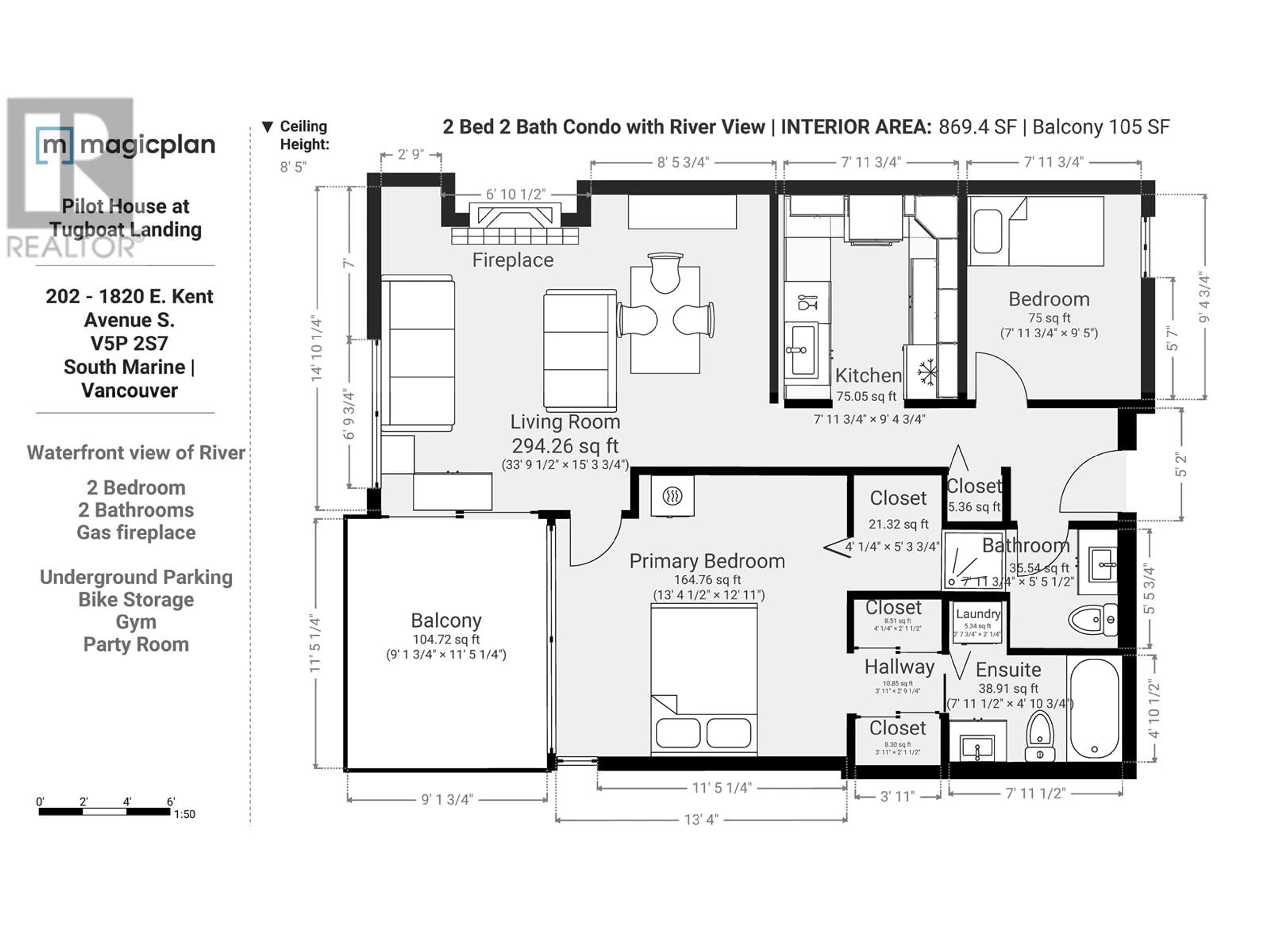 Floor plan for 202 - 1820 KENT  SOUTH AVENUE, Vancouver British Columbia V5P2S7