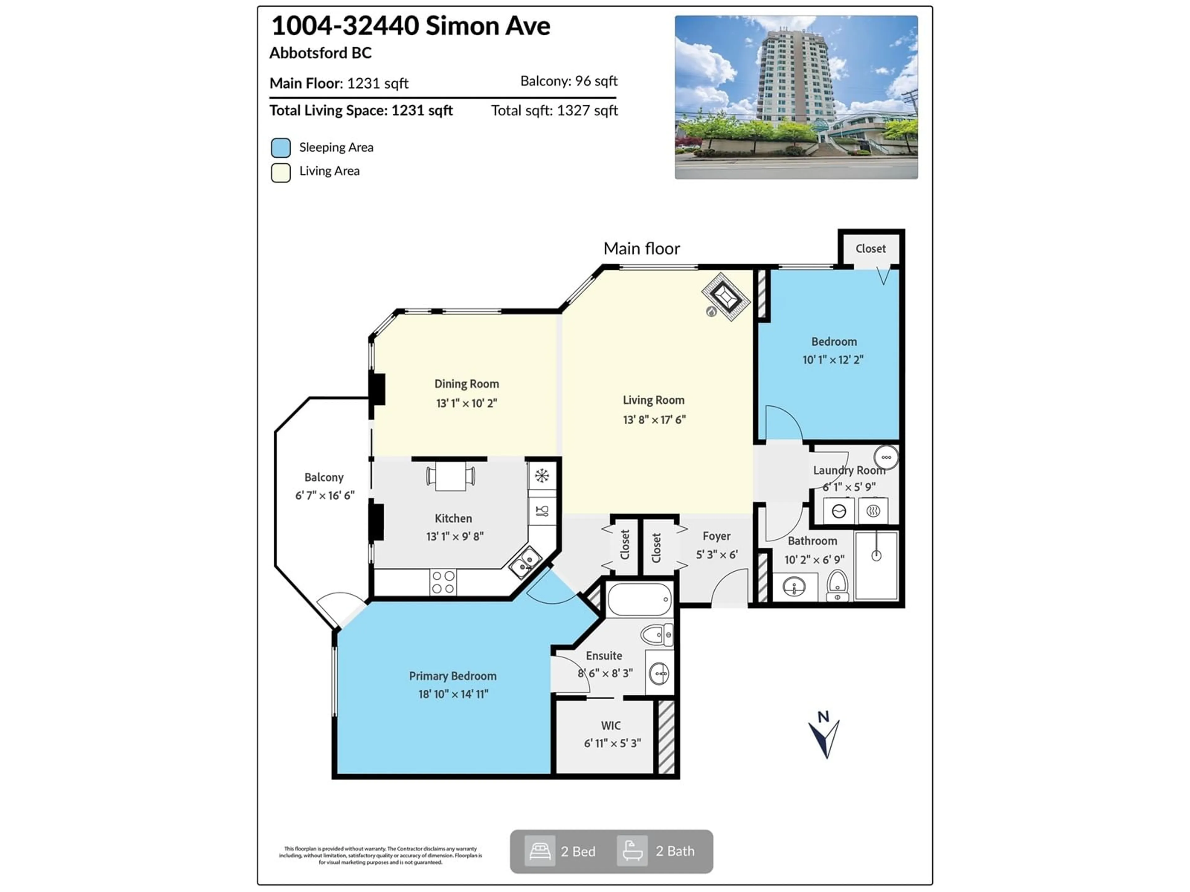 Floor plan for 1004 - 32440 SIMON, Abbotsford British Columbia V2T5R3
