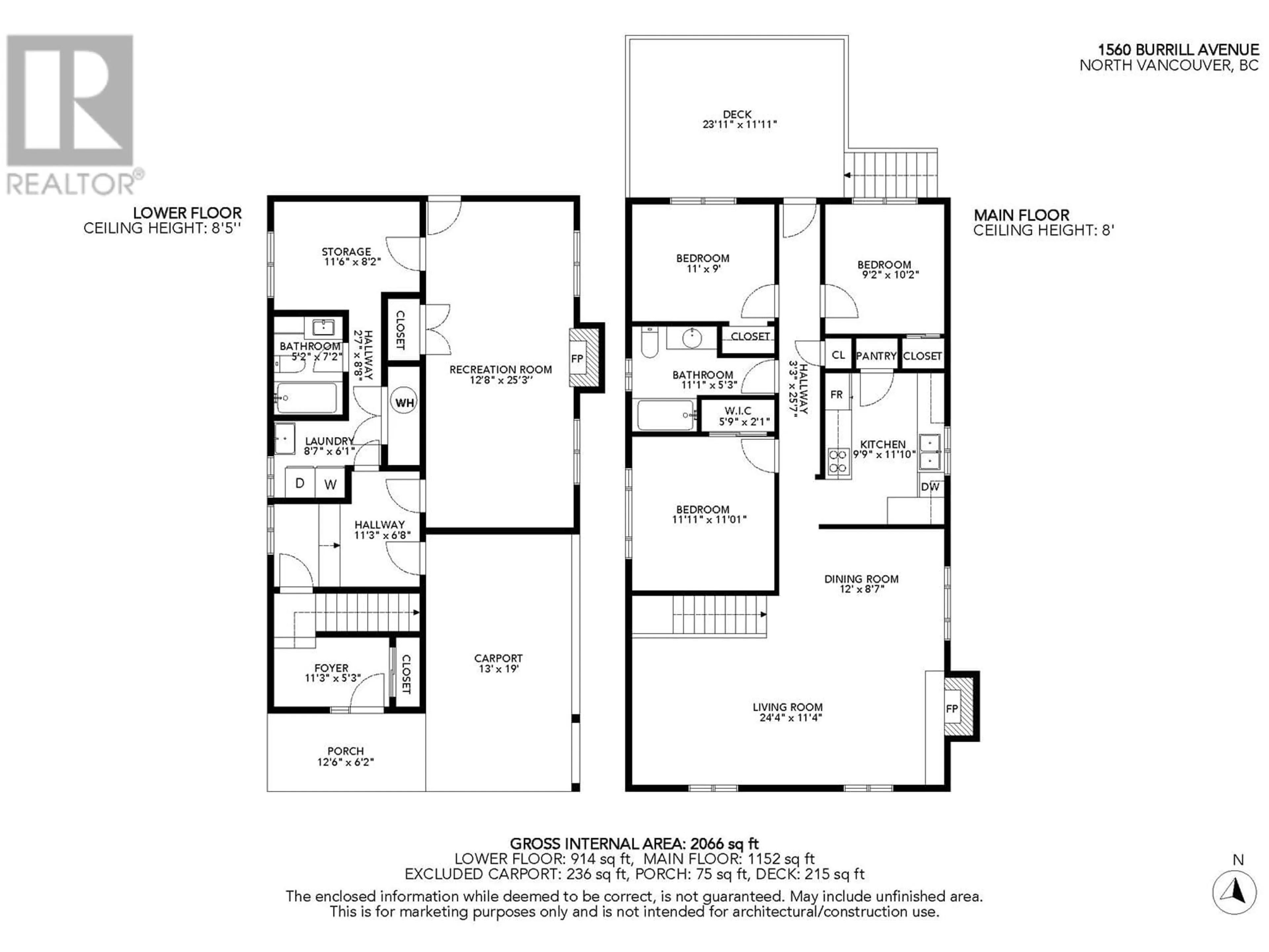 Floor plan for 1560 BURRILL AVENUE, North Vancouver British Columbia V7K1L9