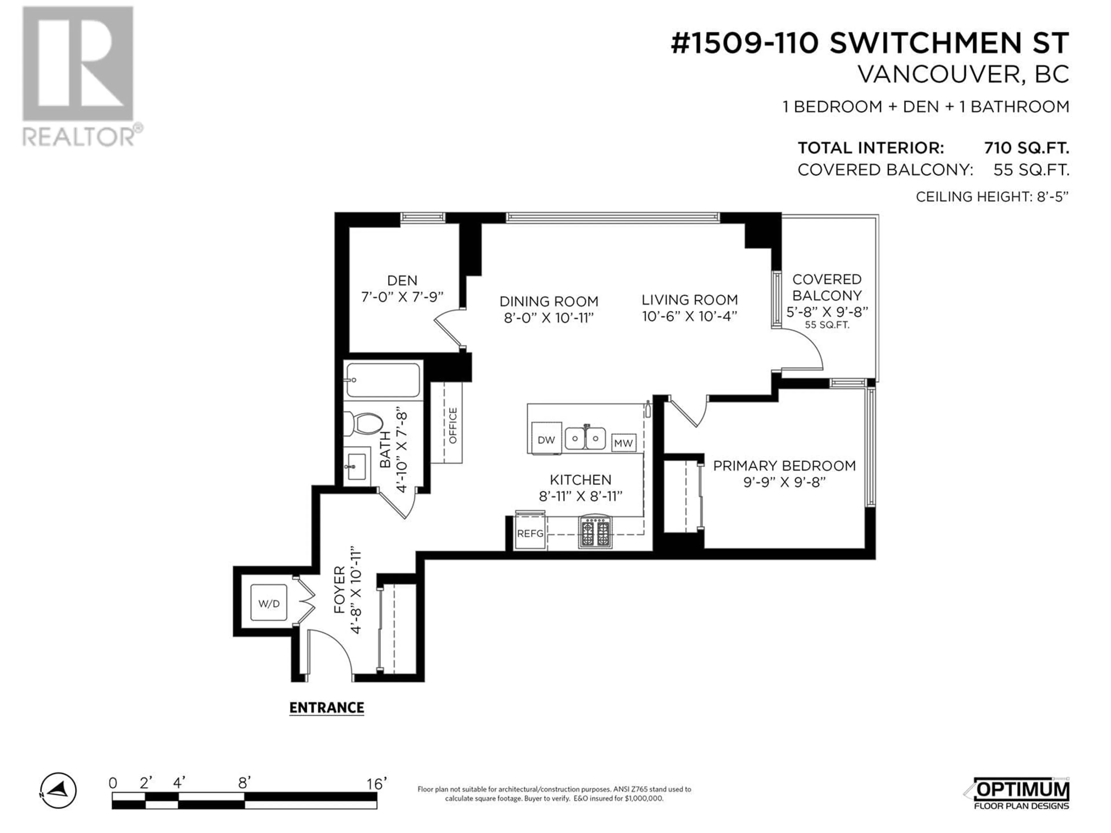 Floor plan for 1509 - 110 SWITCHMEN STREET, Vancouver British Columbia V6A0C6