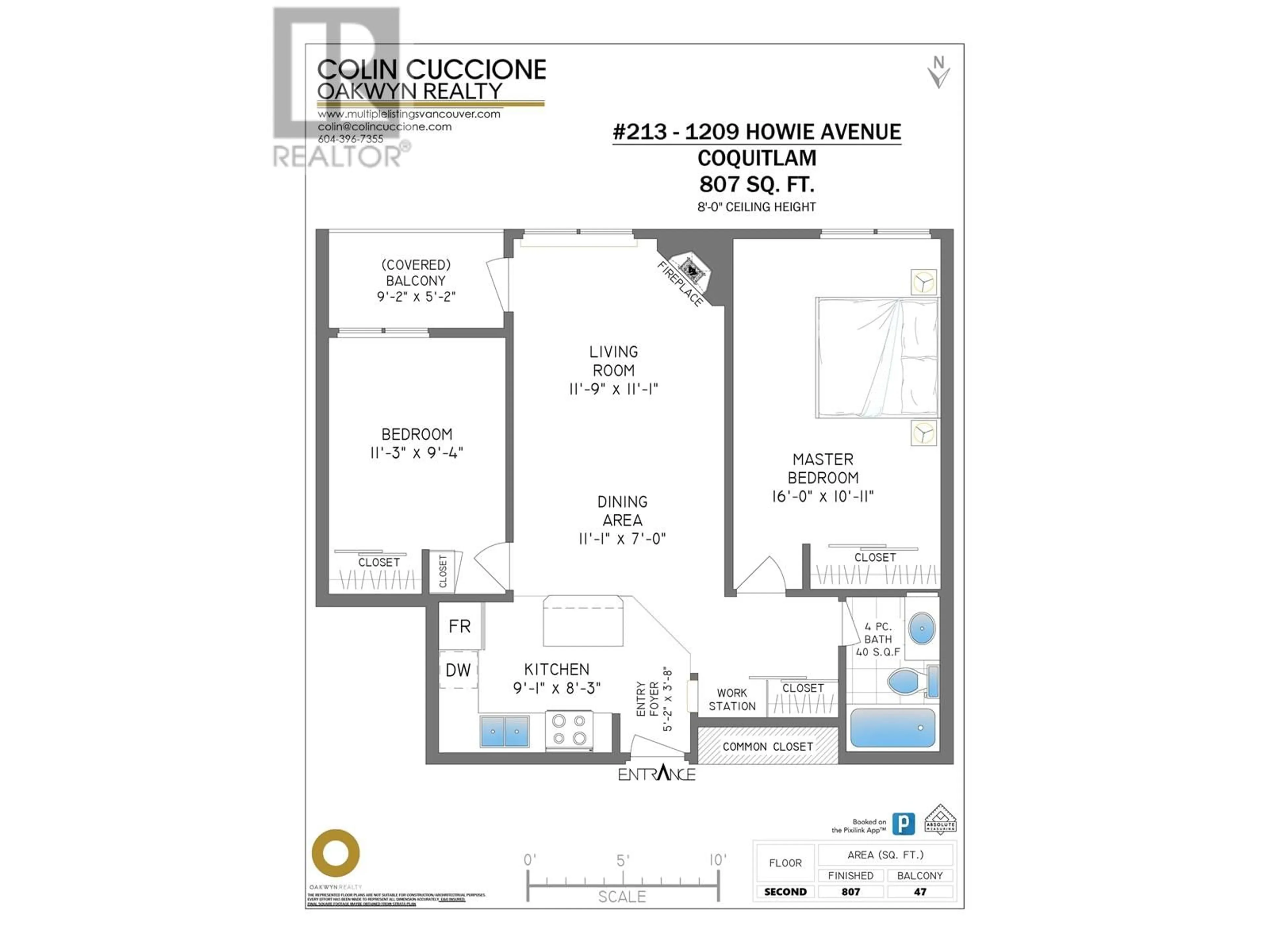 Floor plan for 213 - 1209 HOWIE AVENUE, Coquitlam British Columbia V3J1T9