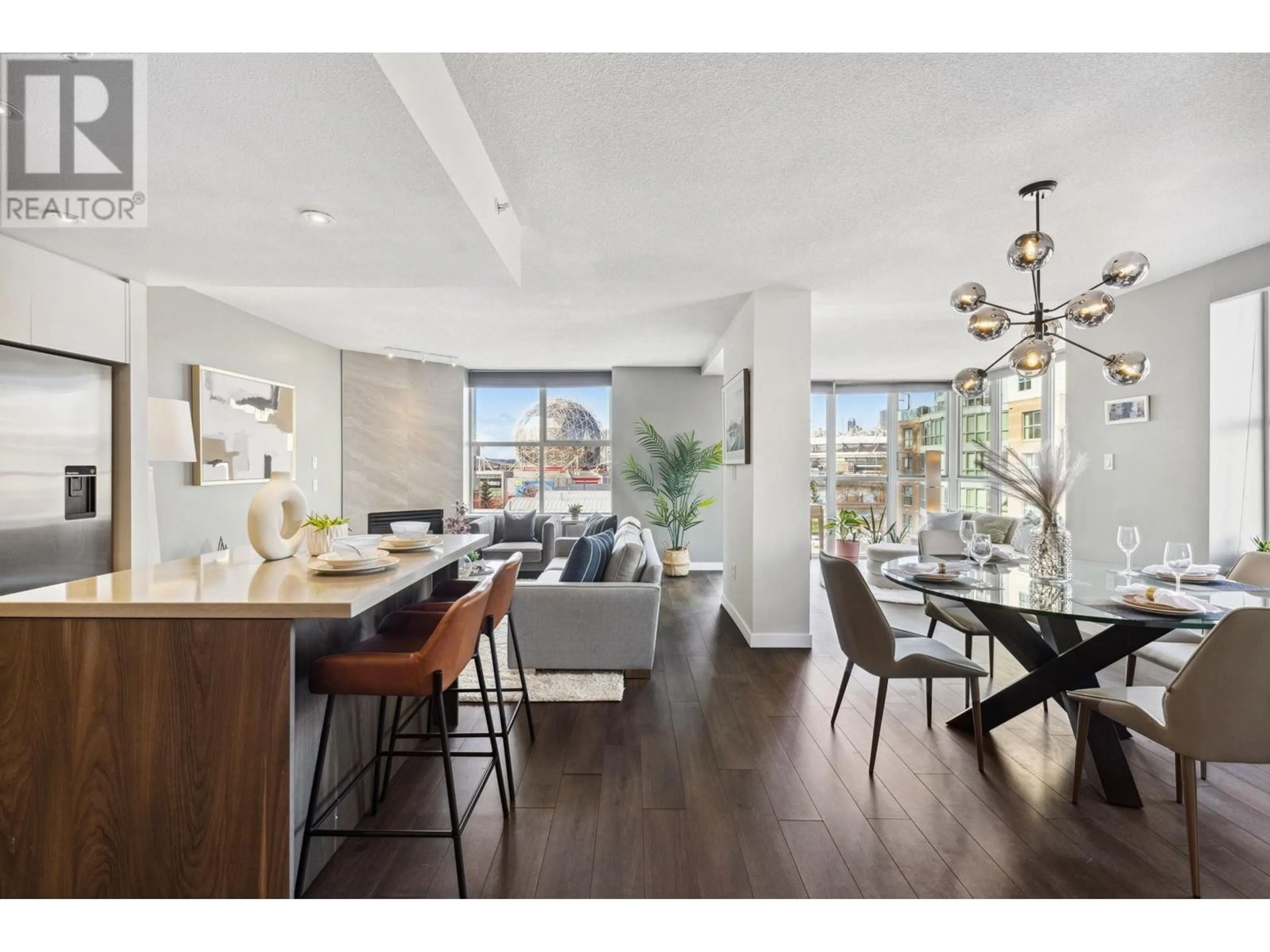Open concept kitchen, wood/laminate floor for 501 - 1255 MAIN STREET, Vancouver British Columbia V6A4G5