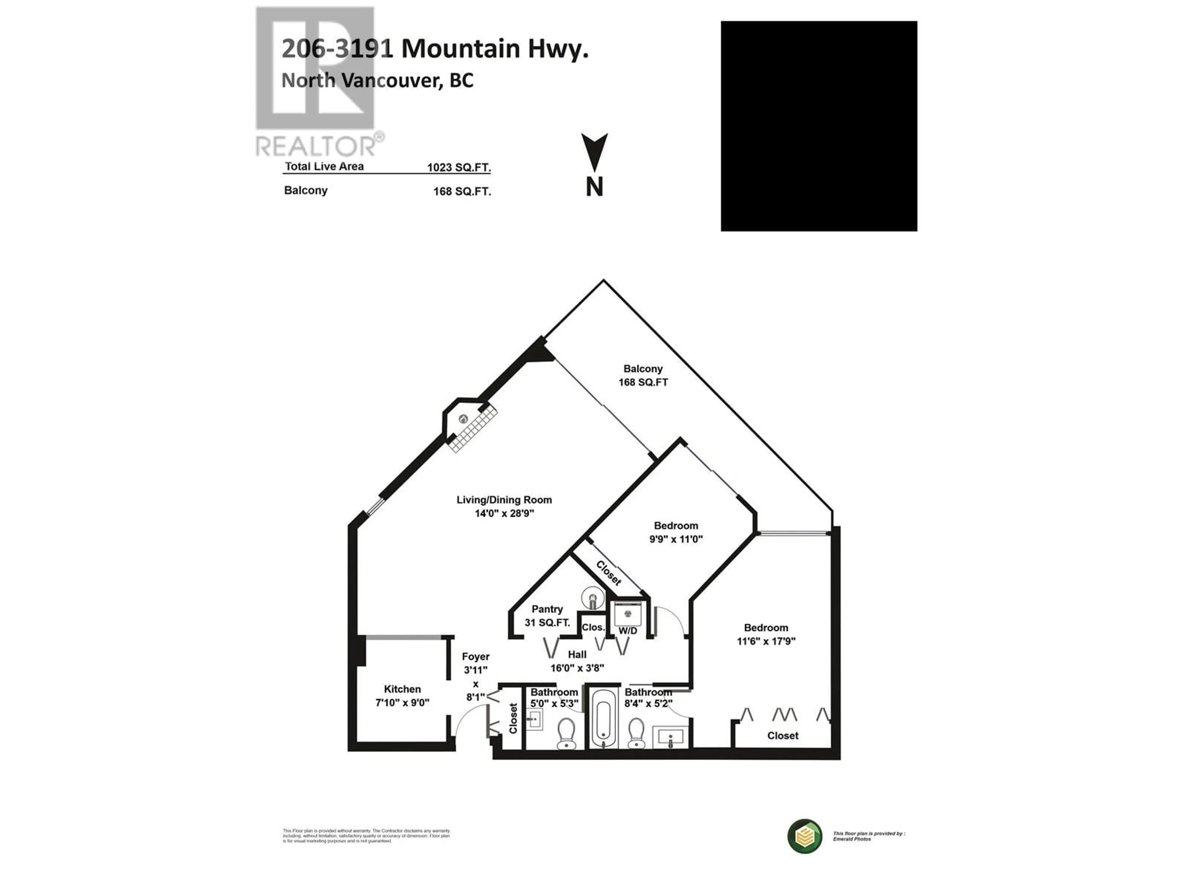 Floor plan for 206 - 3191 MOUNTAIN HIGHWAY, North Vancouver British Columbia V7K2H4