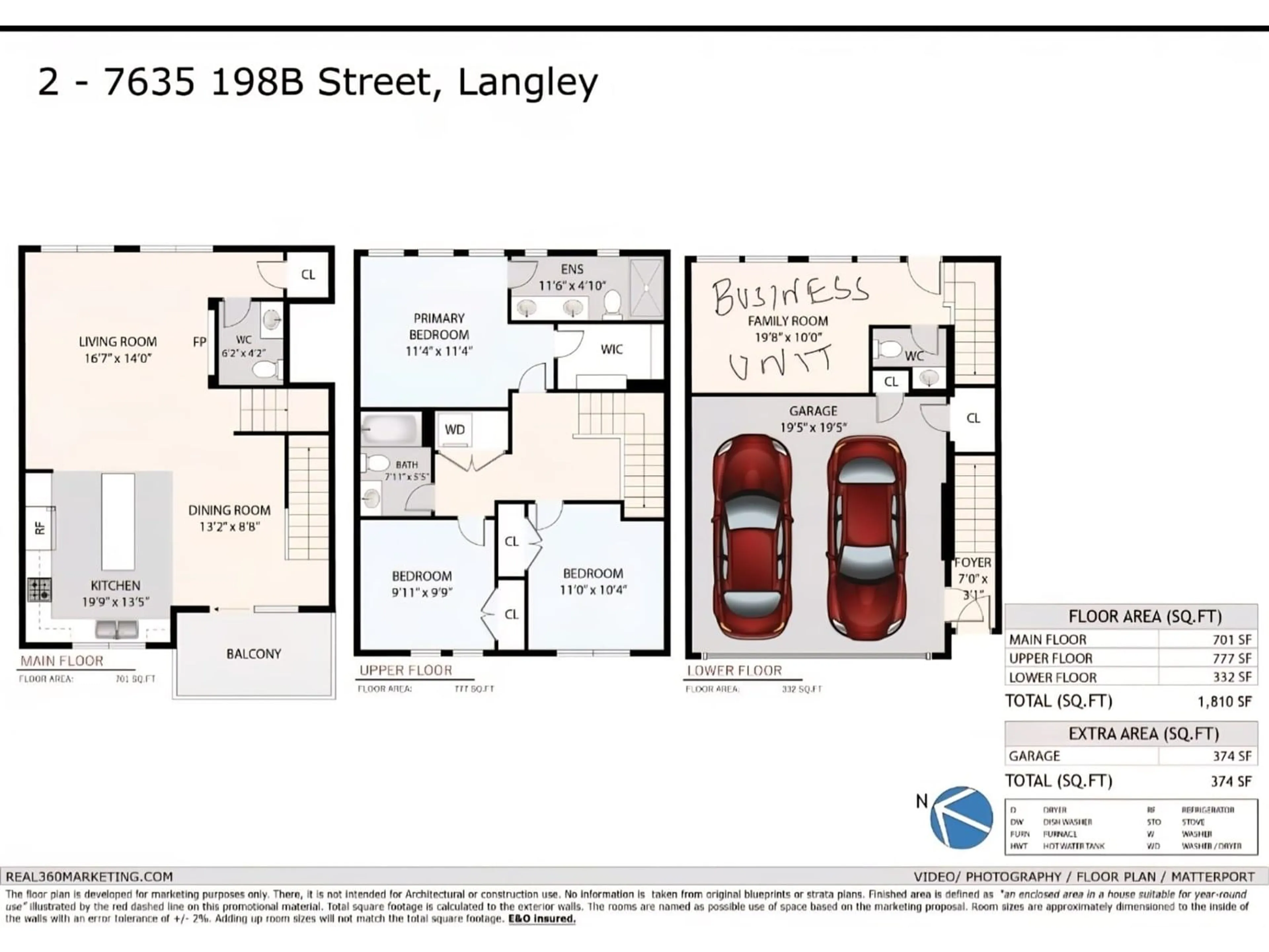 Floor plan for 2 - 7635 198B, Langley British Columbia V1M2X5