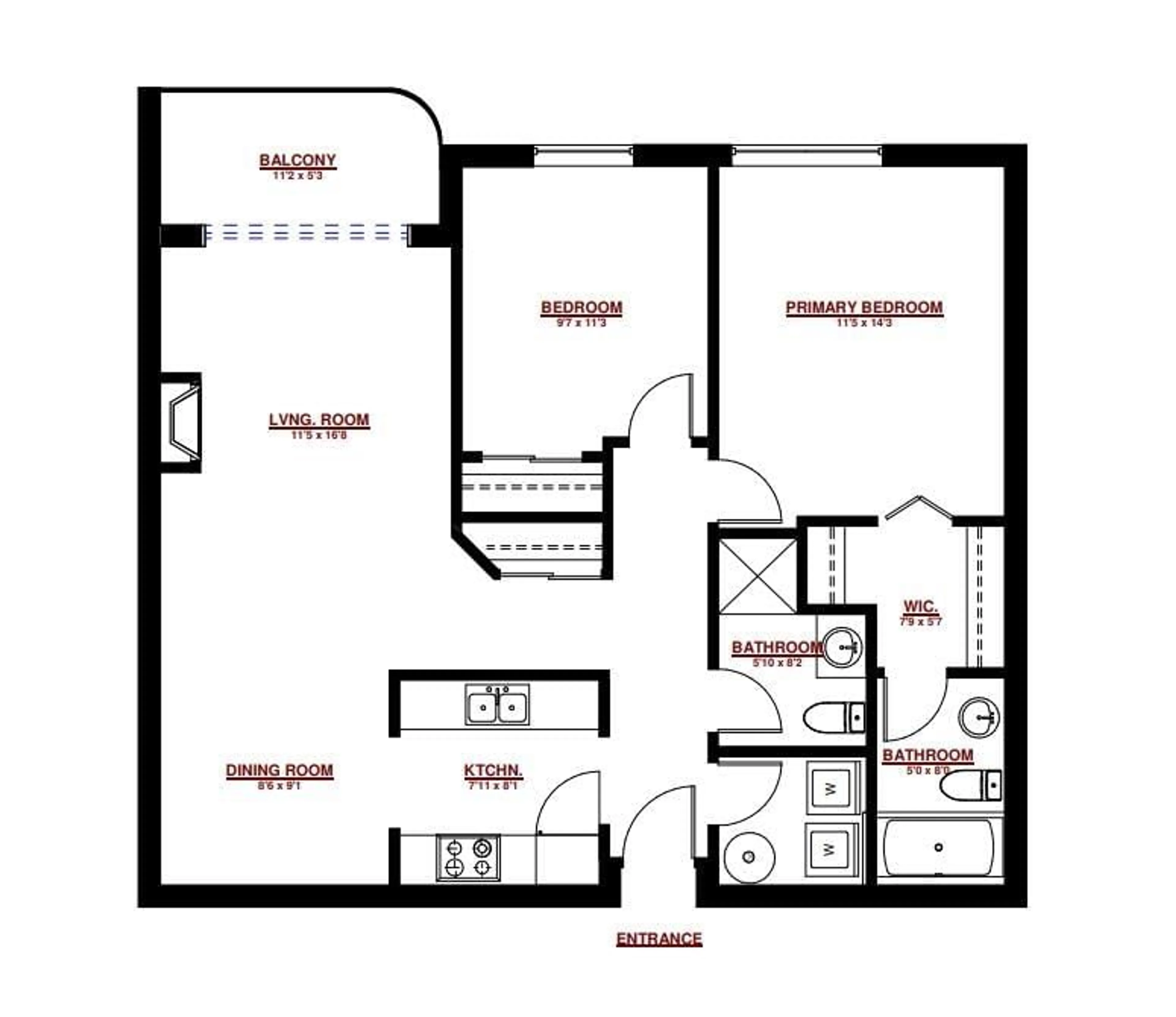 Floor plan for 407 - 7475 138, Surrey British Columbia V3W0Y9