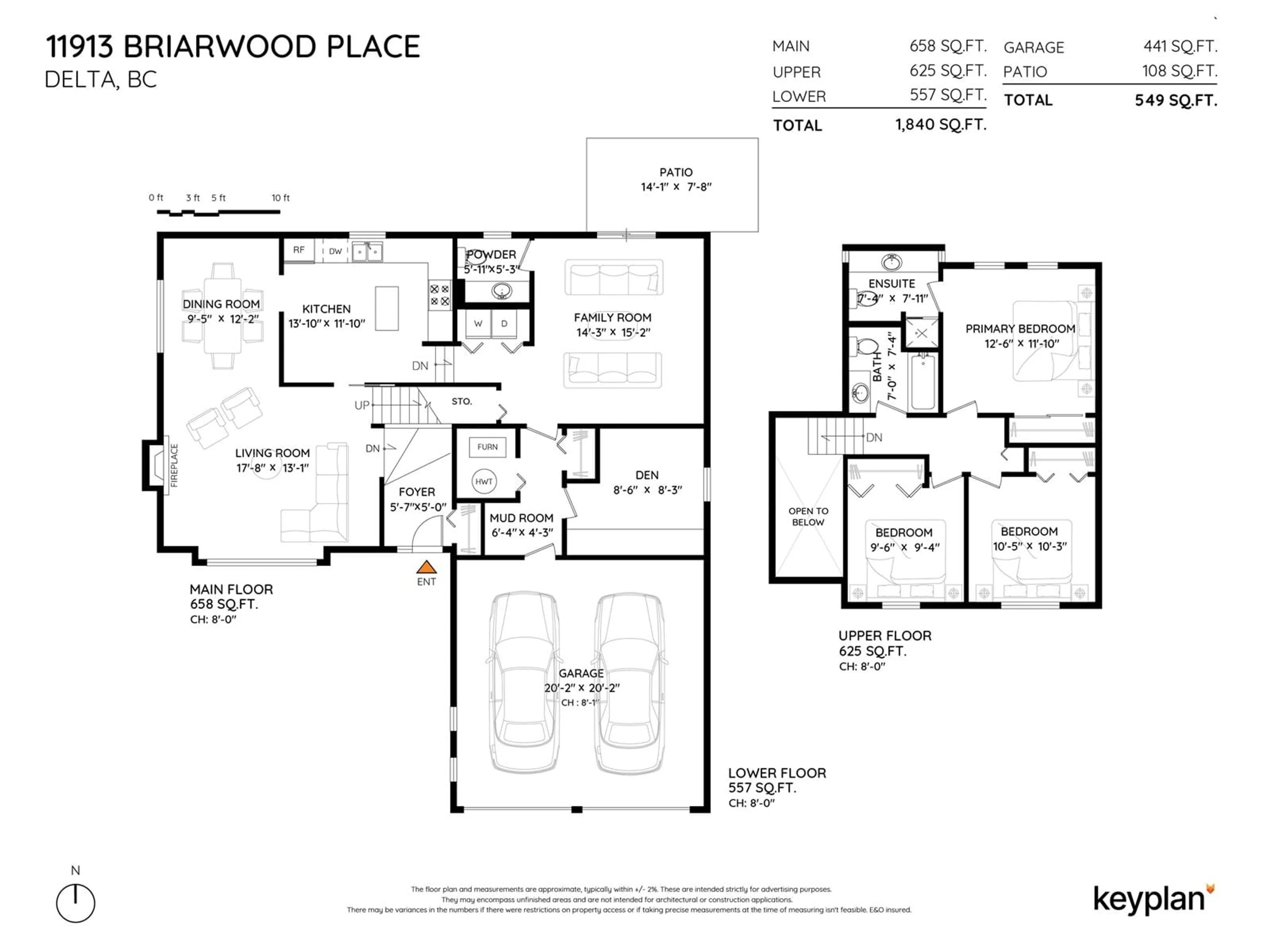 Floor plan for 11913 BRIARWOOD, Delta British Columbia V4E2X3