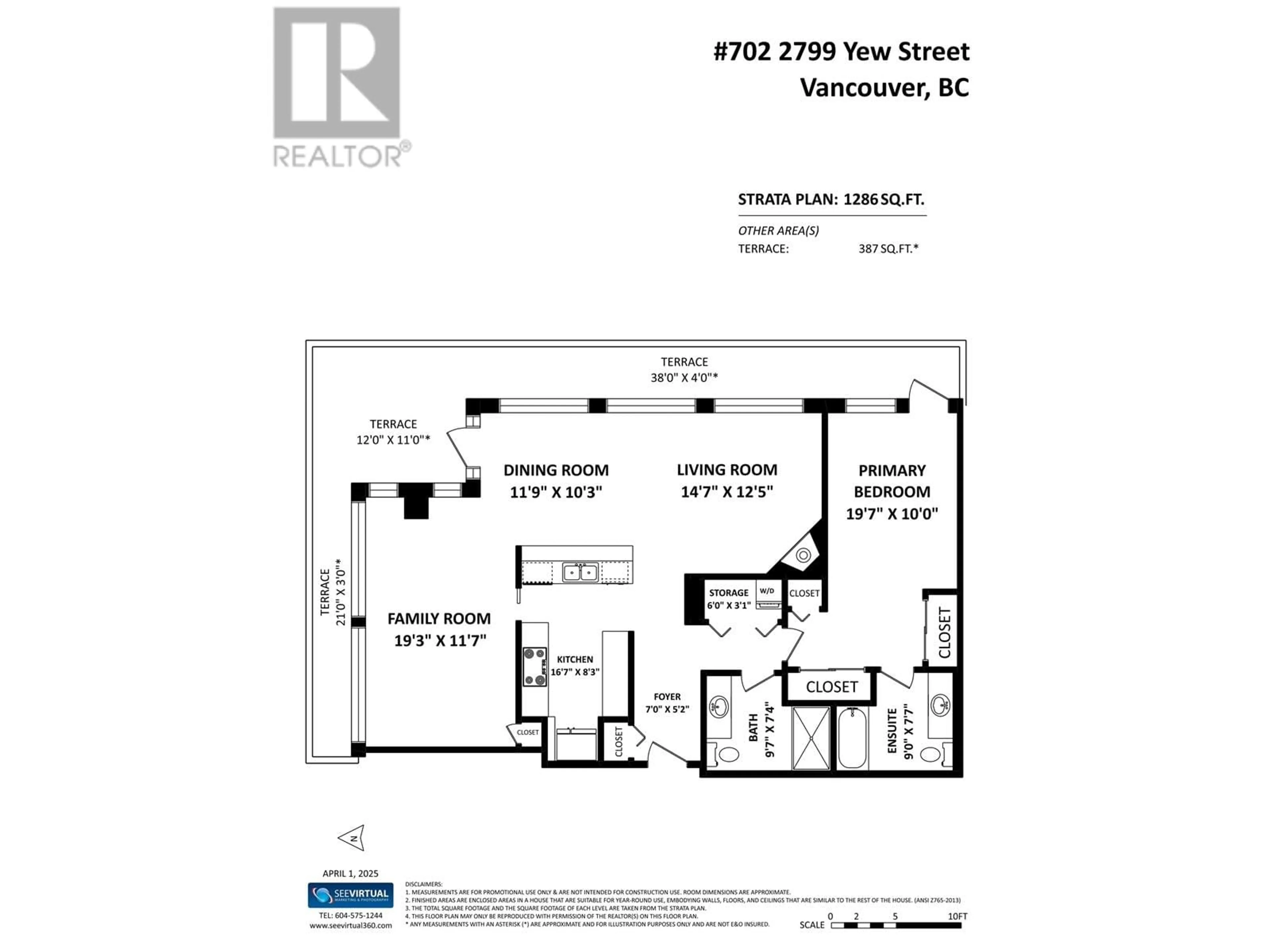 Floor plan for 702 - 2799 YEW STREET, Vancouver British Columbia V6K4W2