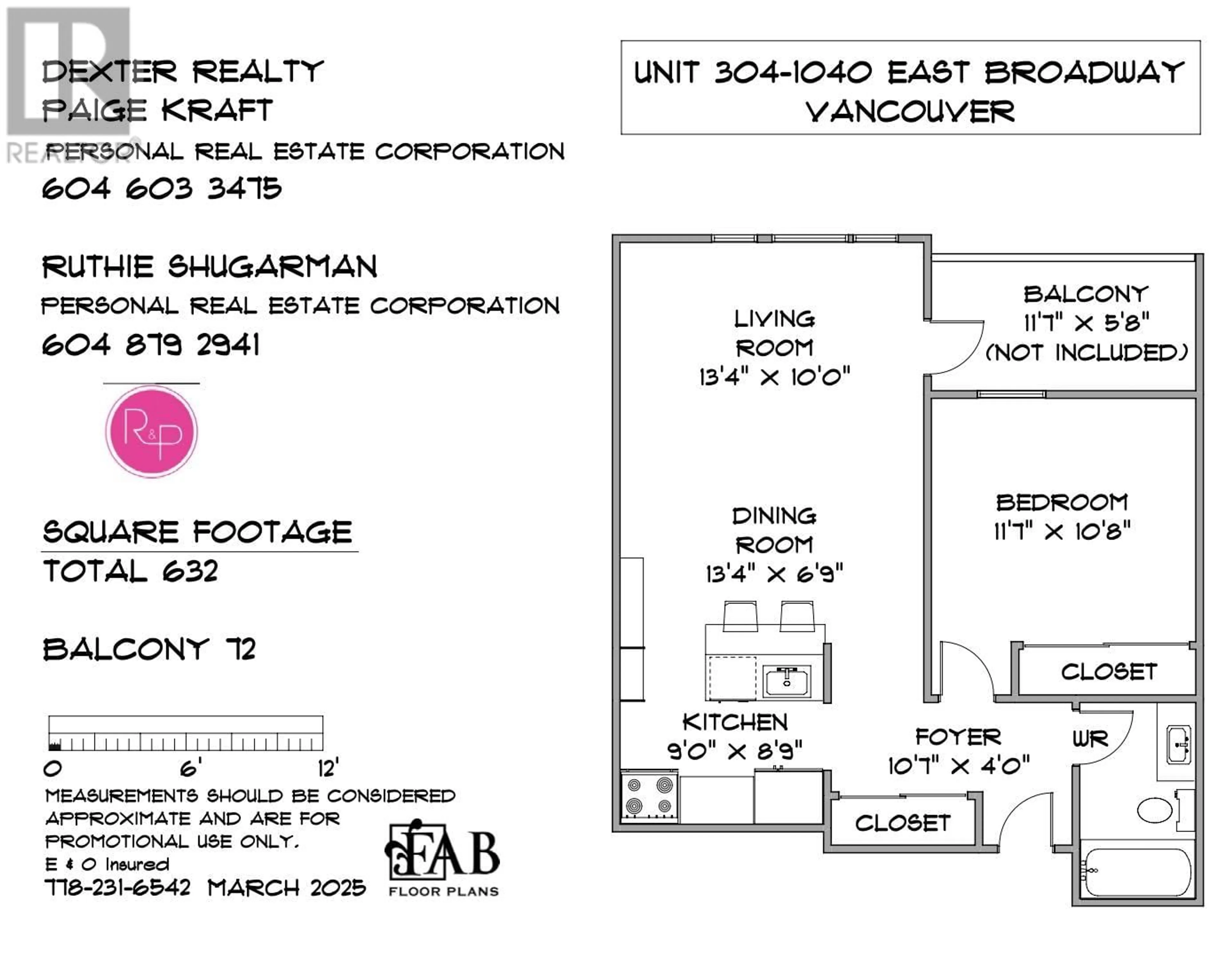 Floor plan for 304 - 1040 BROADWAY, Vancouver British Columbia V5T4N7