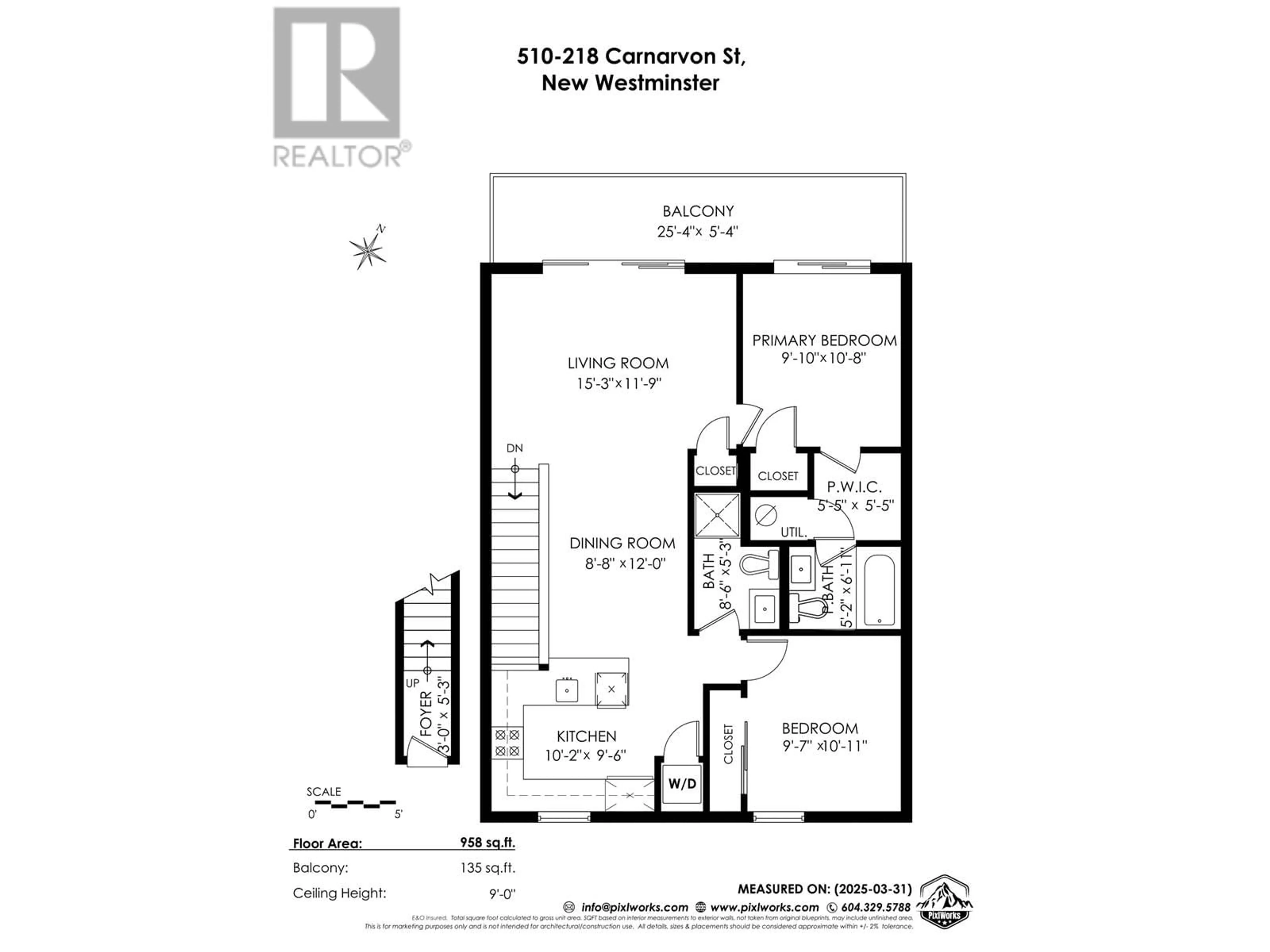 Floor plan for 510 - 218 CARNARVON STREET, New Westminster British Columbia V3L1B8