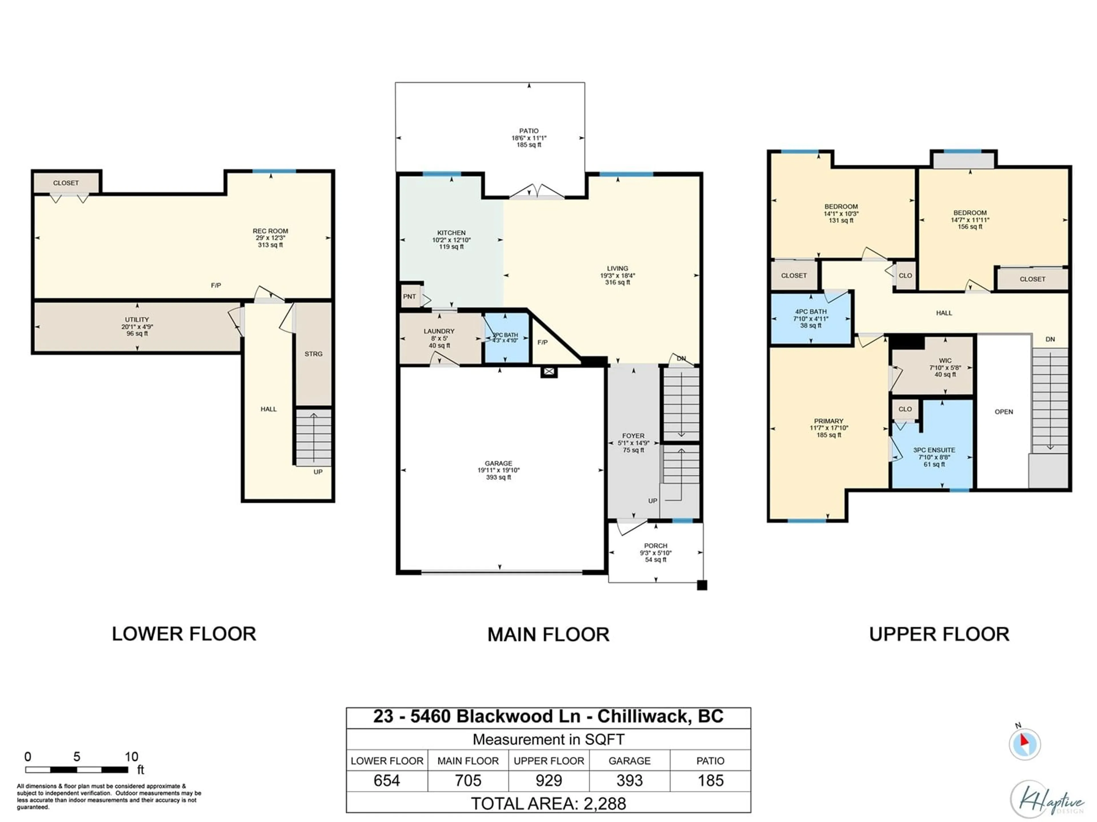 Floor plan for 23 - 6450 BLACKWOOD LANE, Chilliwack British Columbia V2R5Z3