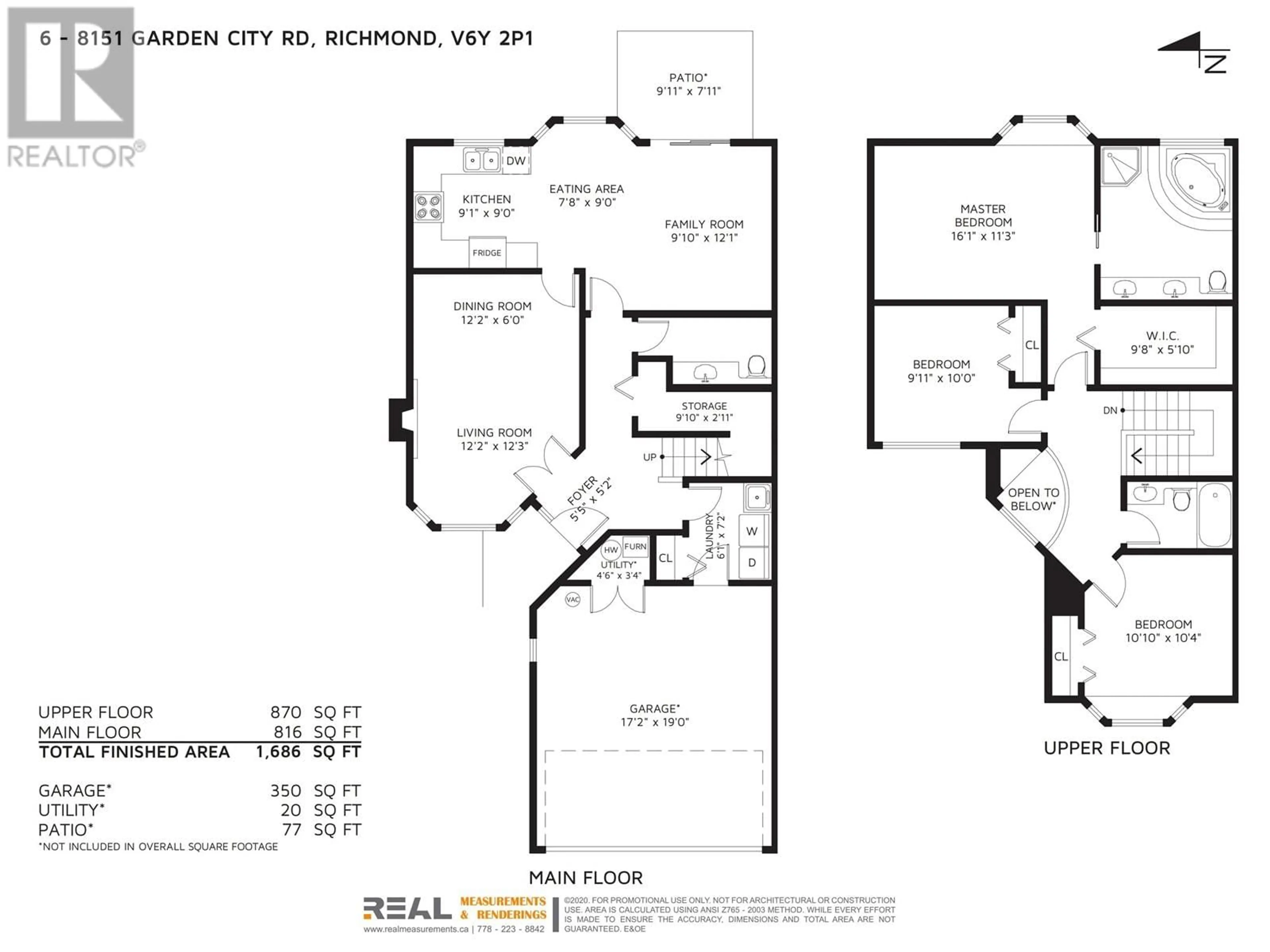 Floor plan for 6 - 8151 GARDEN CITY ROAD, Richmond British Columbia V6Y2P1
