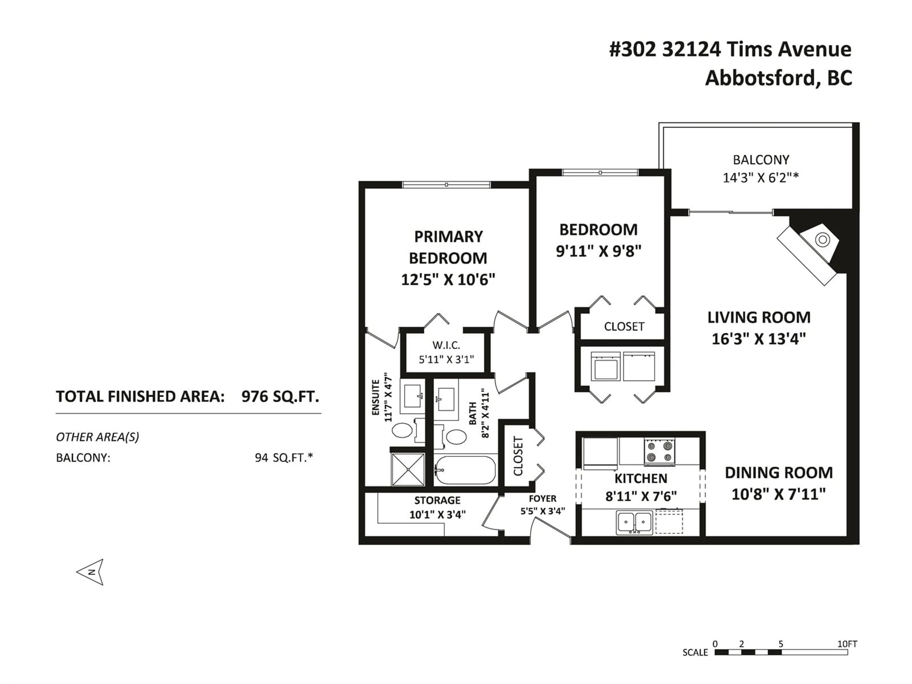 Floor plan for 302 - 32124 TIMS, Abbotsford British Columbia V2T2H4