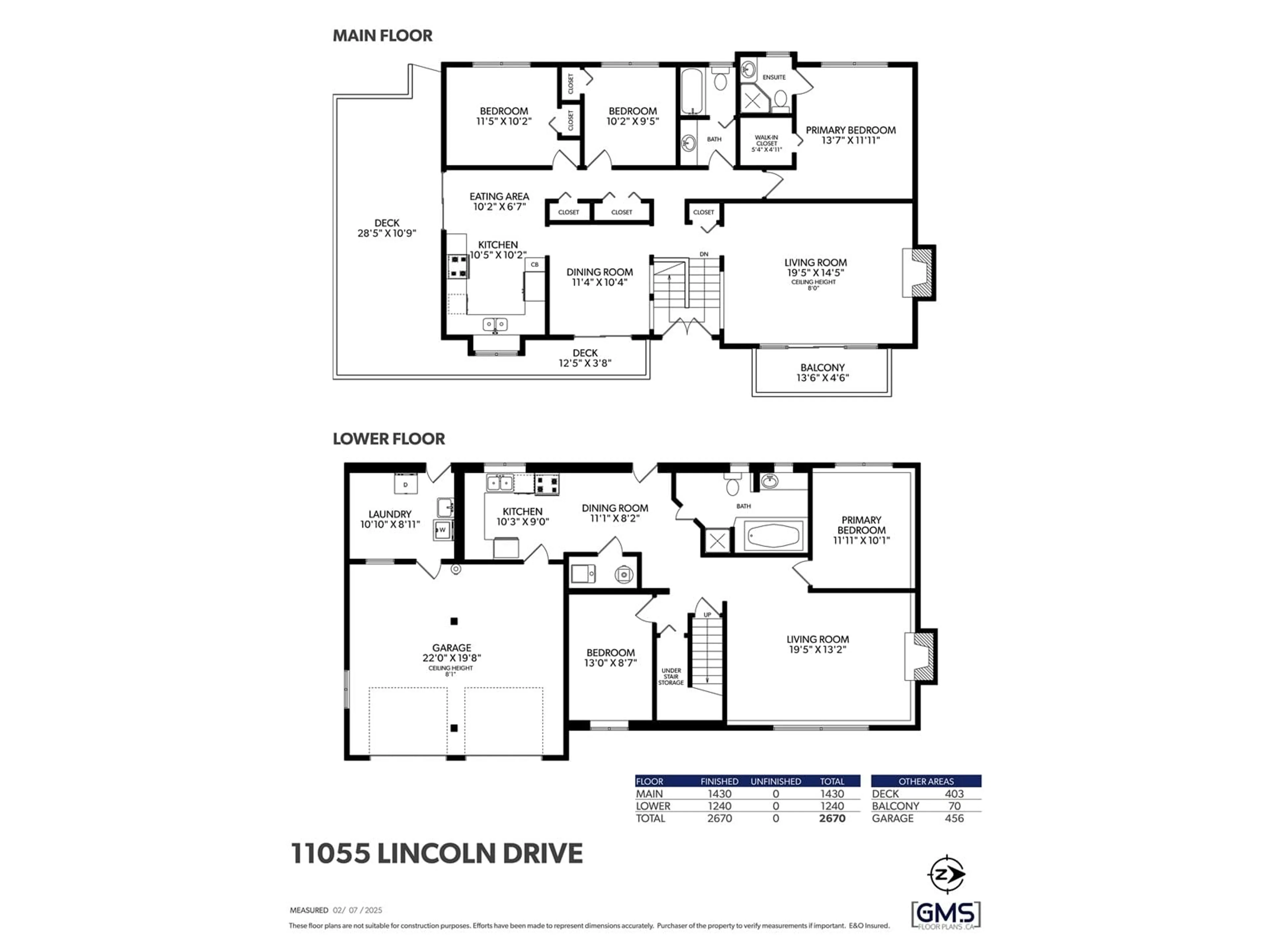 Floor plan for 11055 LINCOLN, Delta British Columbia V4E1N7