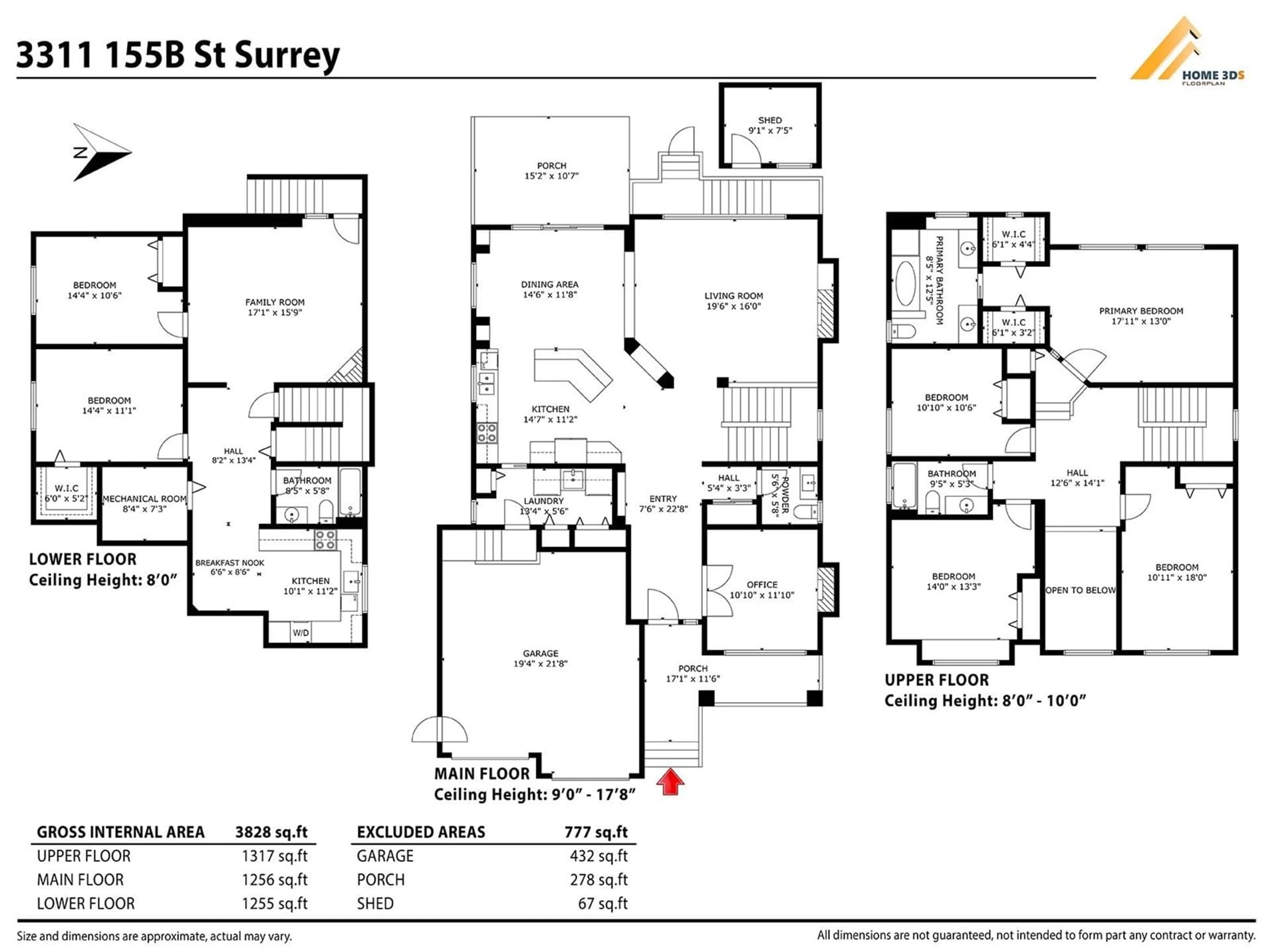 Floor plan for 3311 155B, Surrey British Columbia V3Z0K5