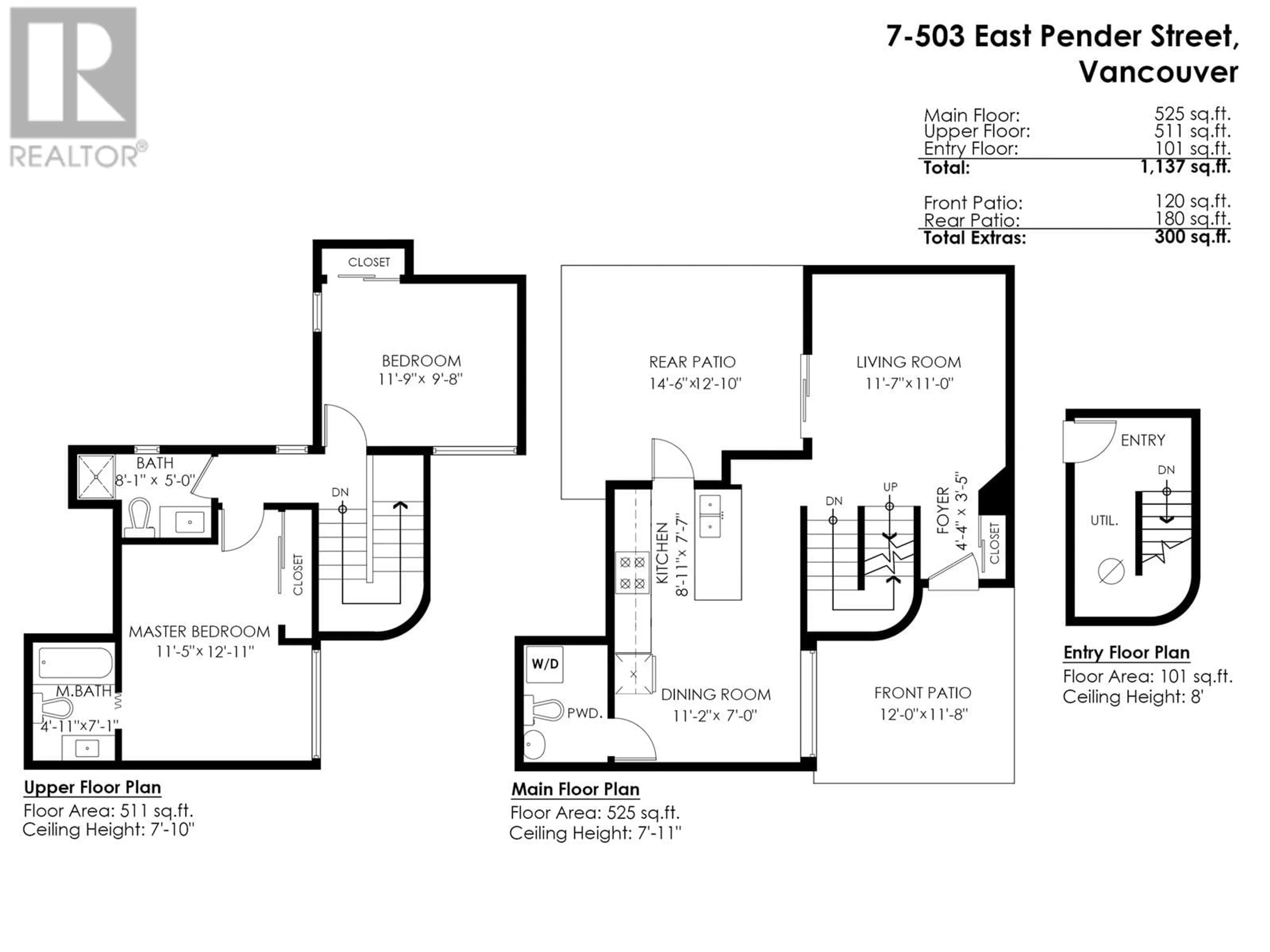 Floor plan for 7 - 503 PENDER STREET, Vancouver British Columbia V6A1V3
