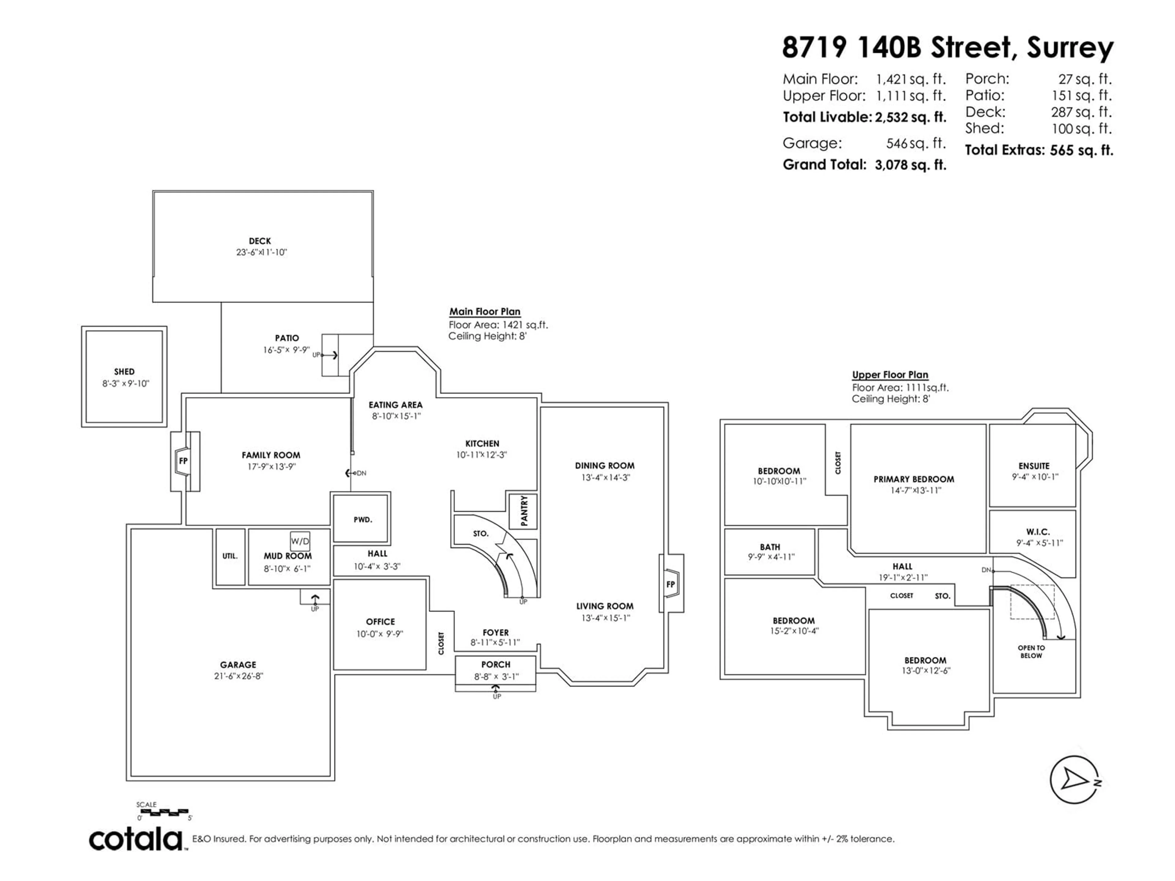 Floor plan for 8719 140B, Surrey British Columbia V3W0V9