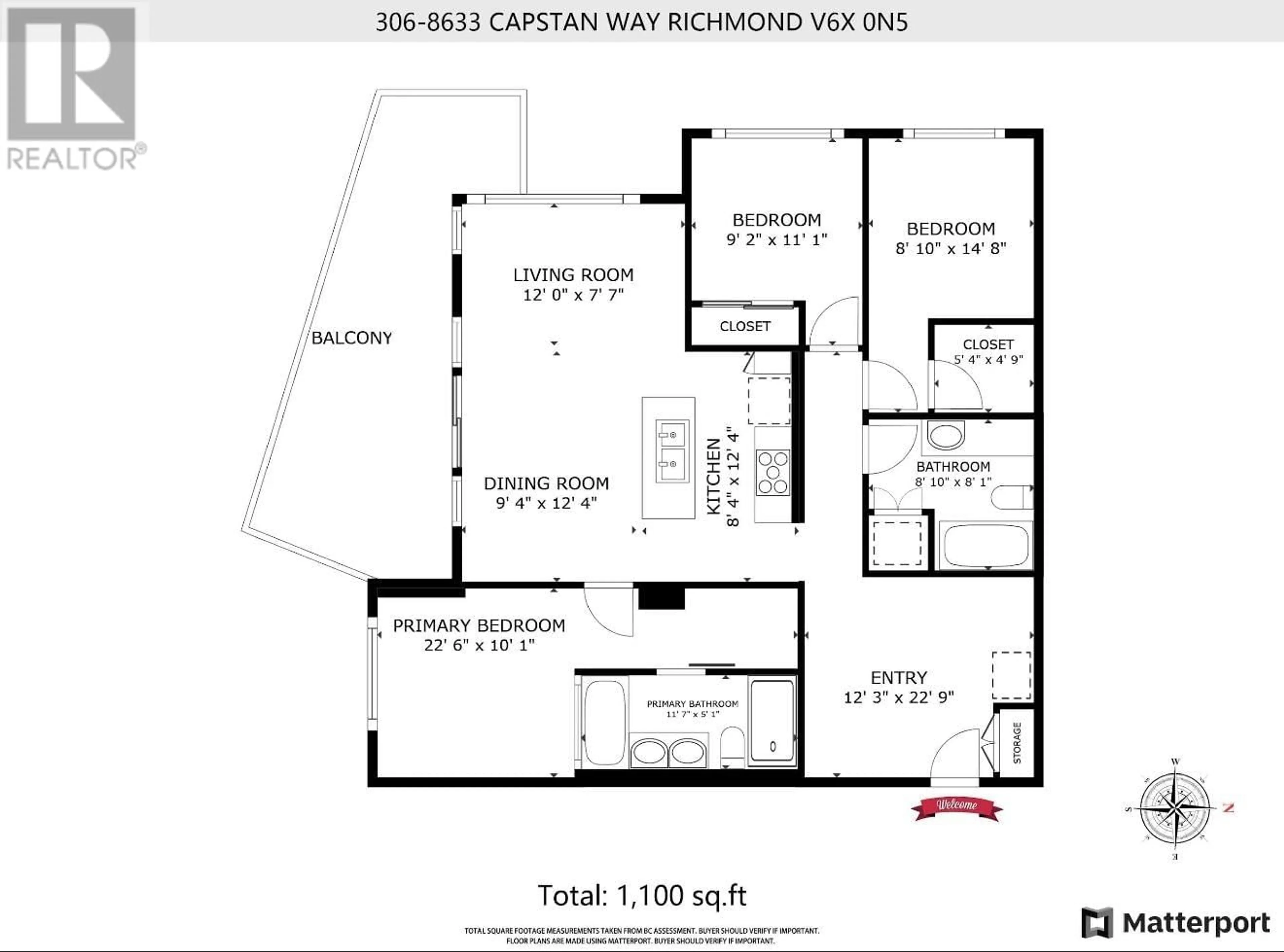Floor plan for 306 - 8633 CAPSTAN WAY, Richmond British Columbia V6X0N5