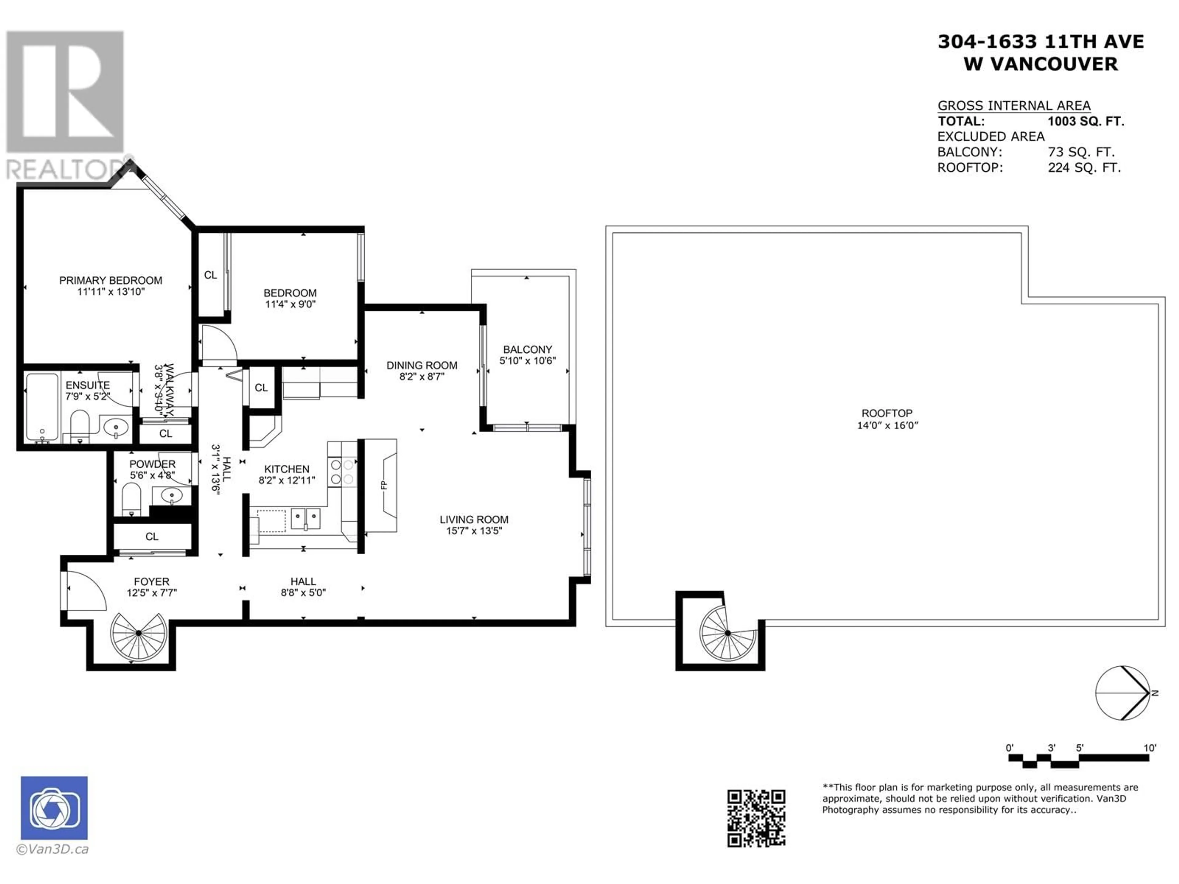 Floor plan for 304 - 1633 11TH AVENUE, Vancouver British Columbia V6J2B8