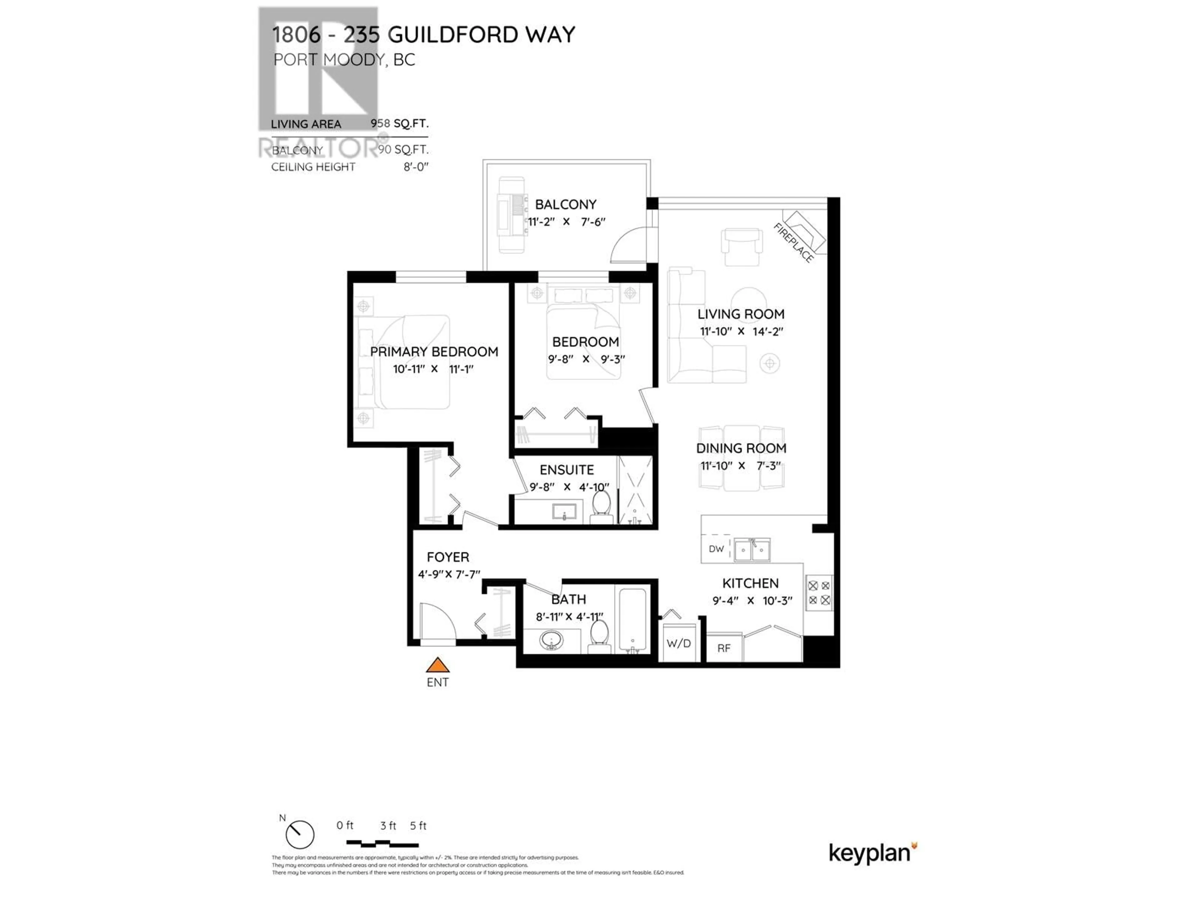 Floor plan for 1806 - 235 GUILDFORD WAY, Port Moody British Columbia V3H5L8
