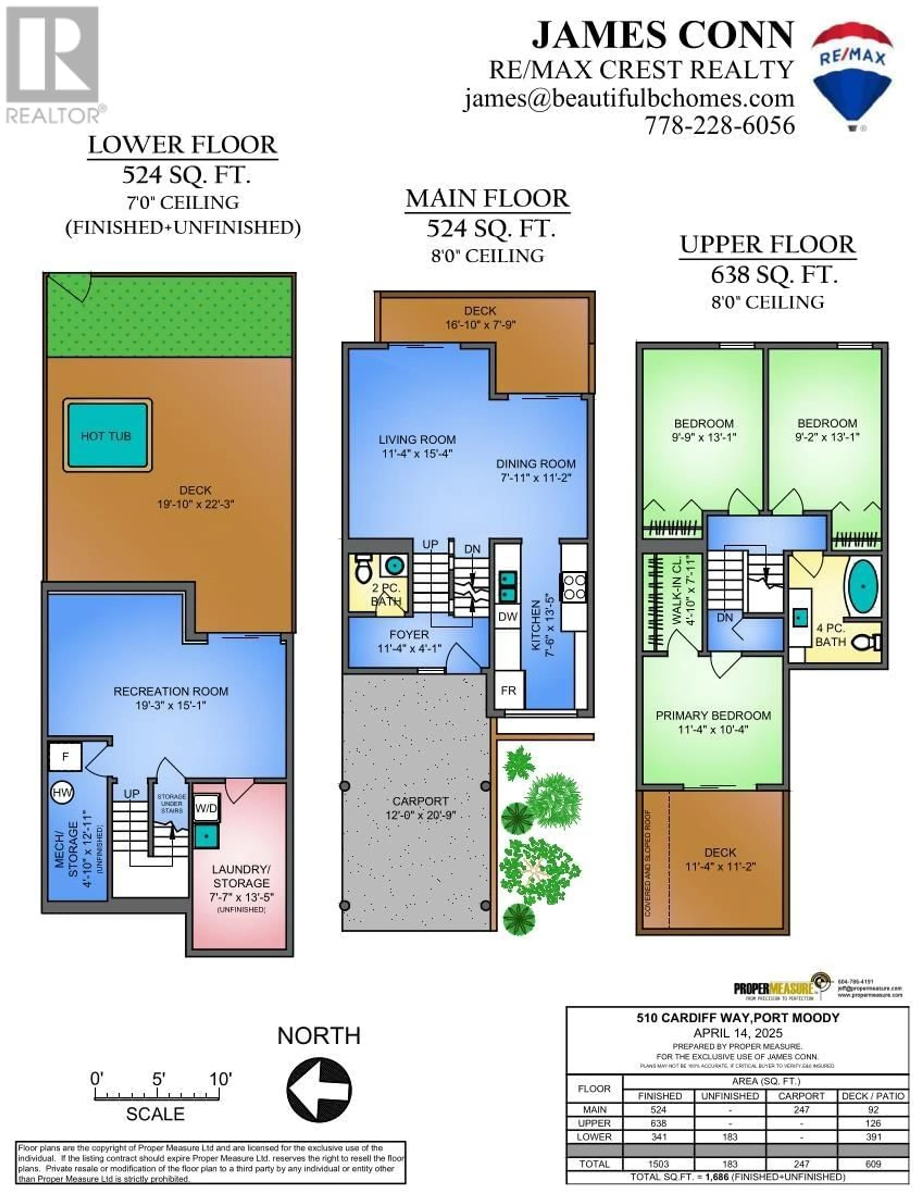 Floor plan for 510 CARDIFF WAY, Port Moody British Columbia V3H3T3