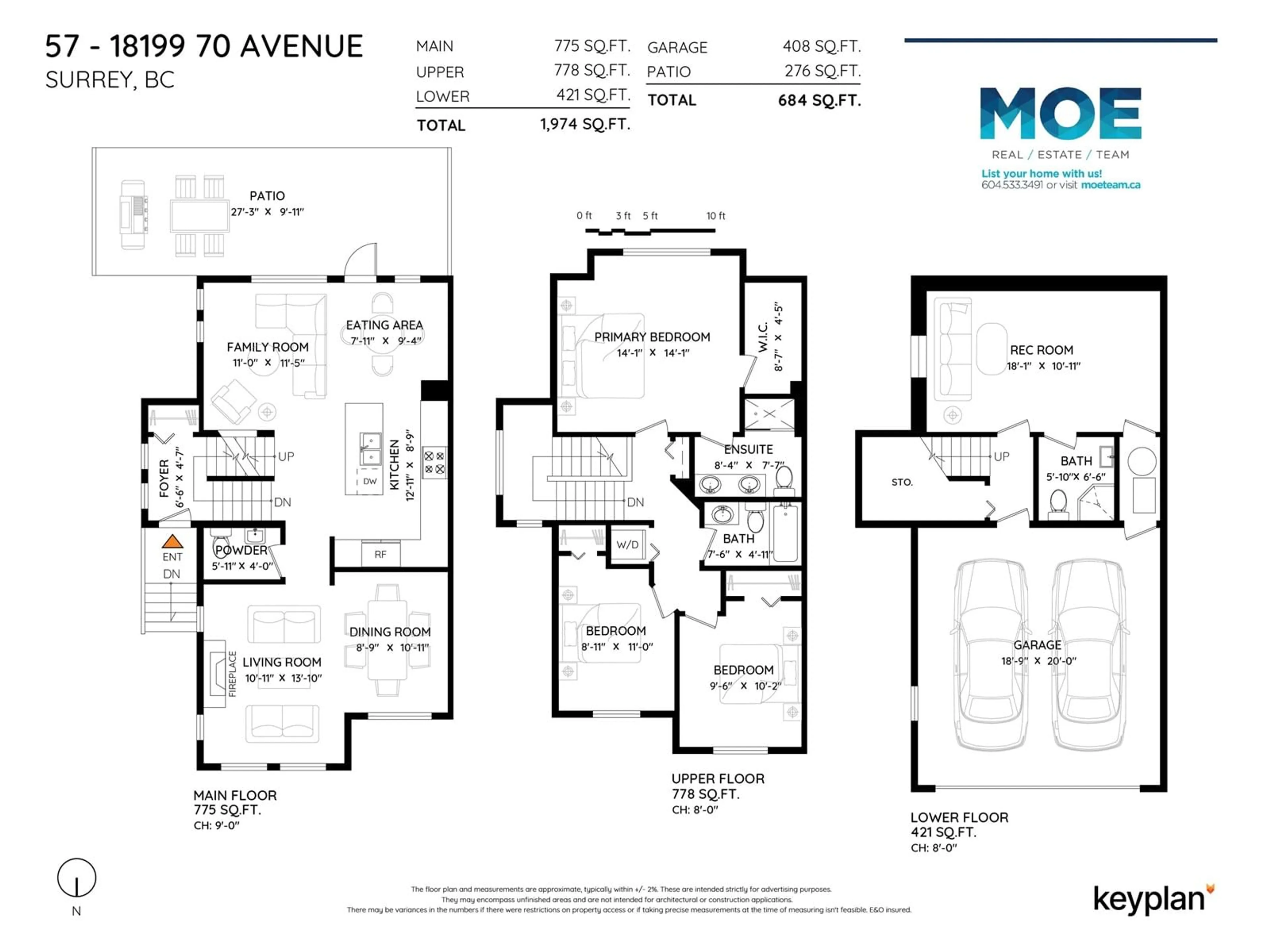 Floor plan for 57 - 18199 70, Surrey British Columbia V3S2N9