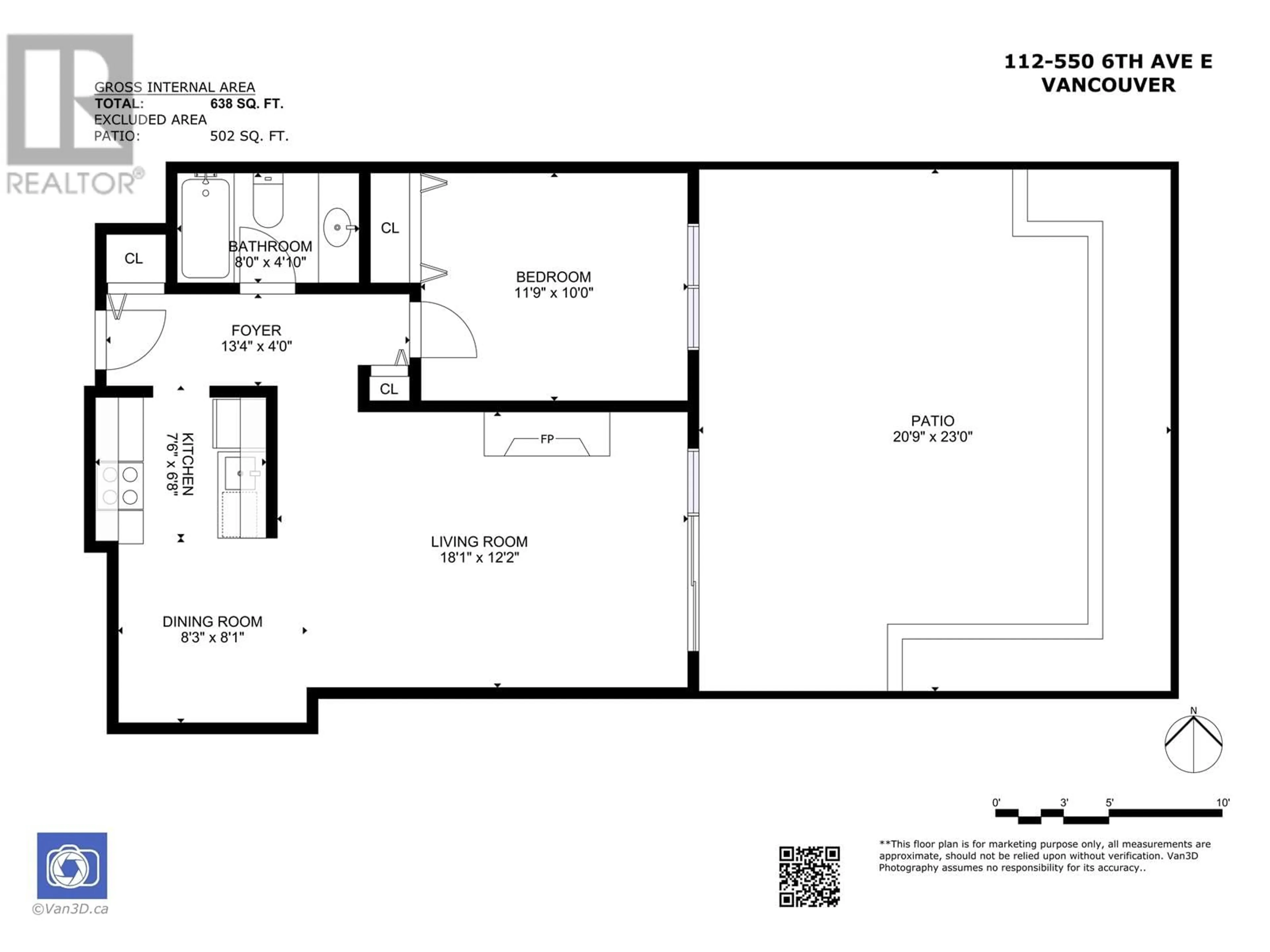 Floor plan for 112 - 550 6TH AVENUE, Vancouver British Columbia V5T4H2