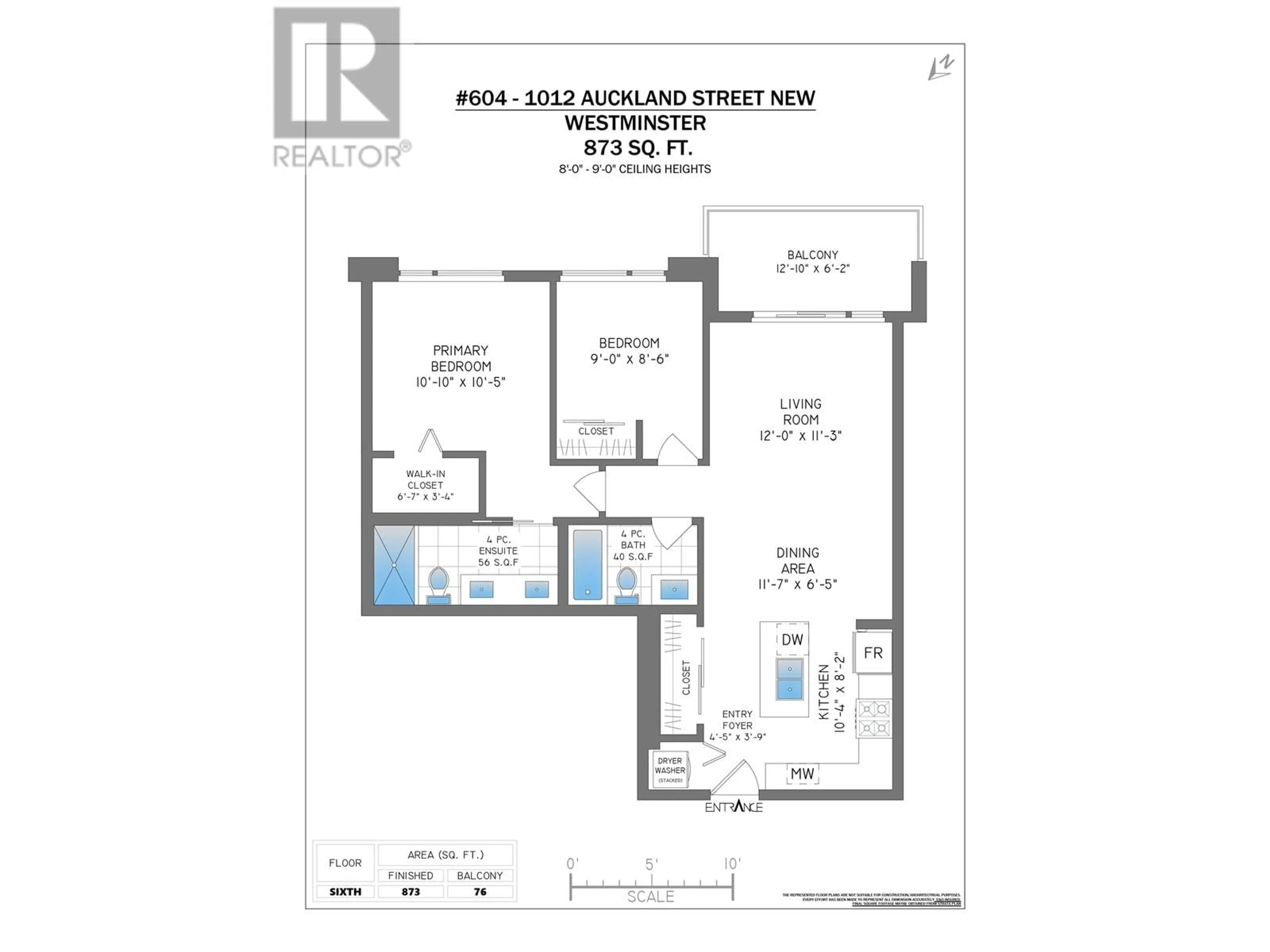 Floor plan for 604 - 1012 AUCKLAND STREET, New Westminster British Columbia V3M0M3