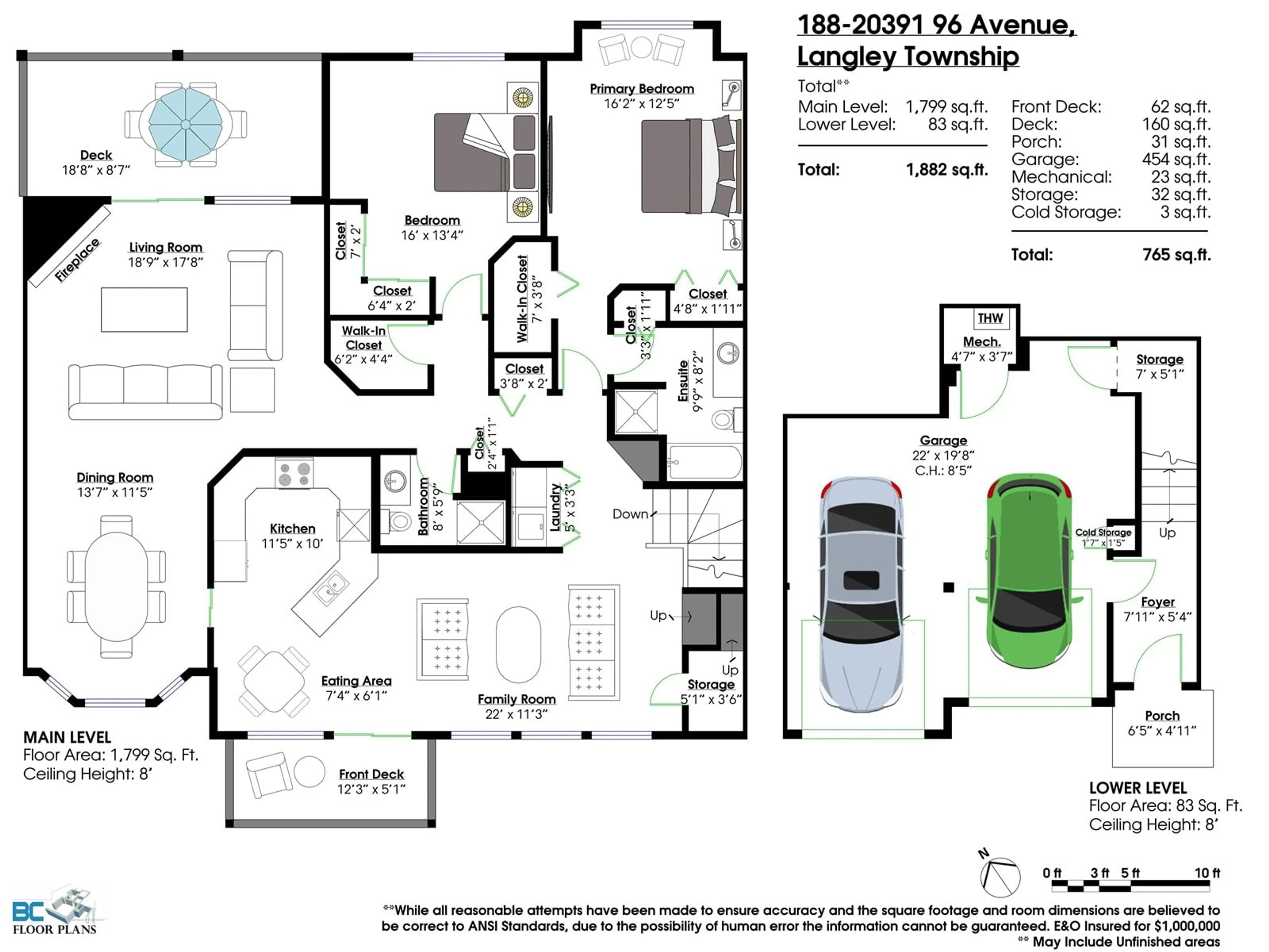 Floor plan for 188 - 20391 96, Langley British Columbia V1M2L2