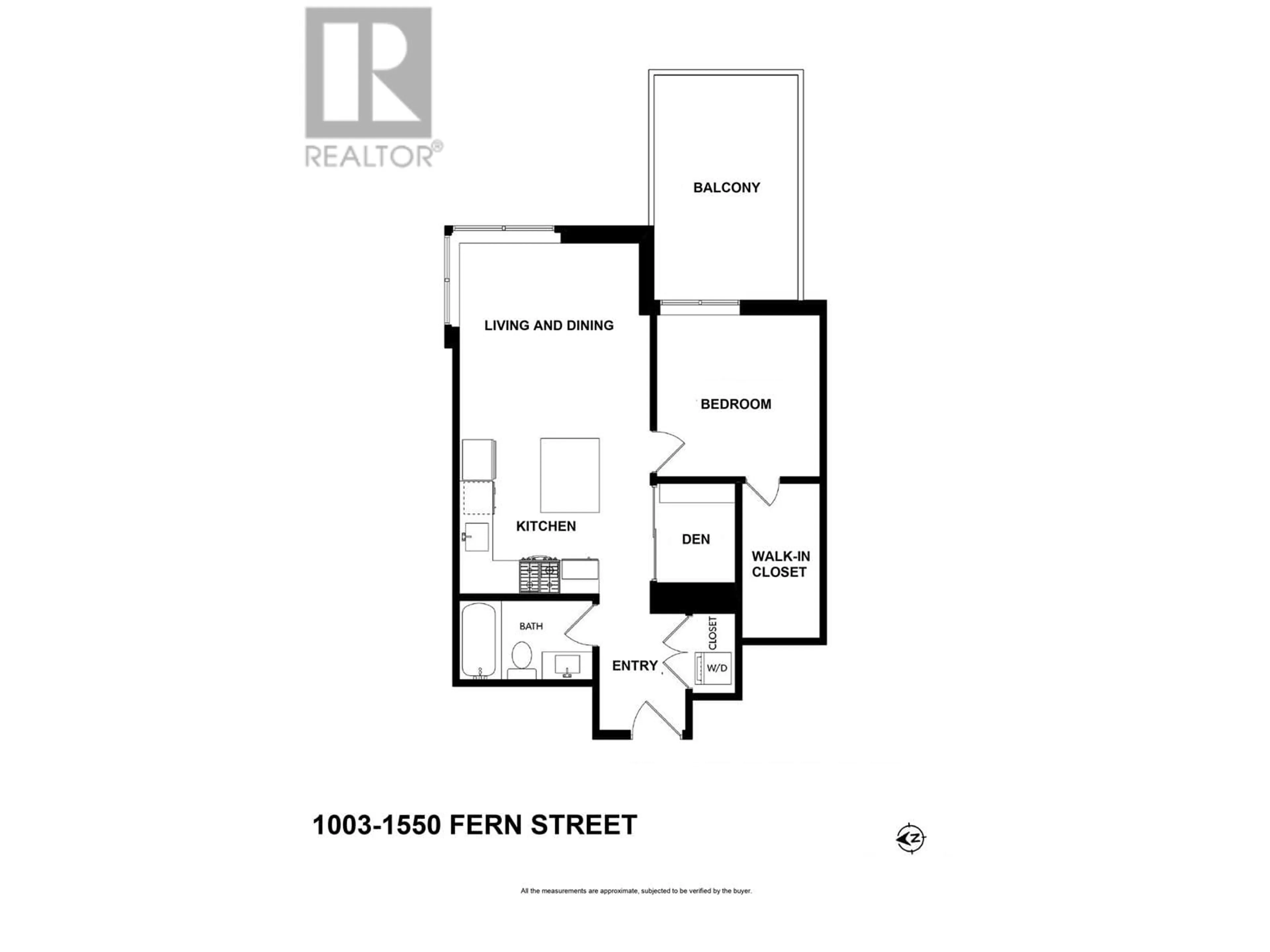 Floor plan for 1003 - 1550 FERN STREET, North Vancouver British Columbia V7J0A9